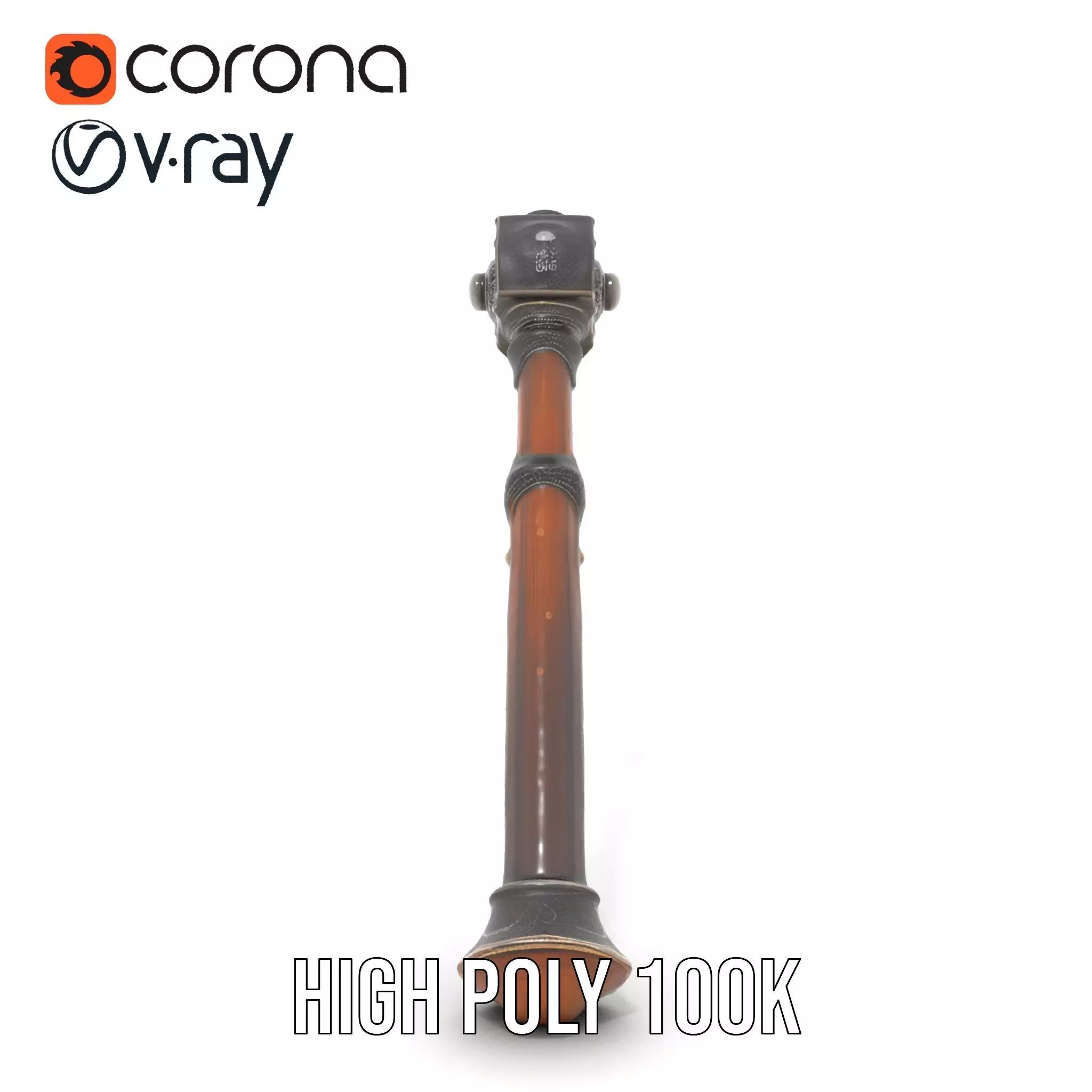 Ornate Battle Axe model pack Low-poly 3D model_23