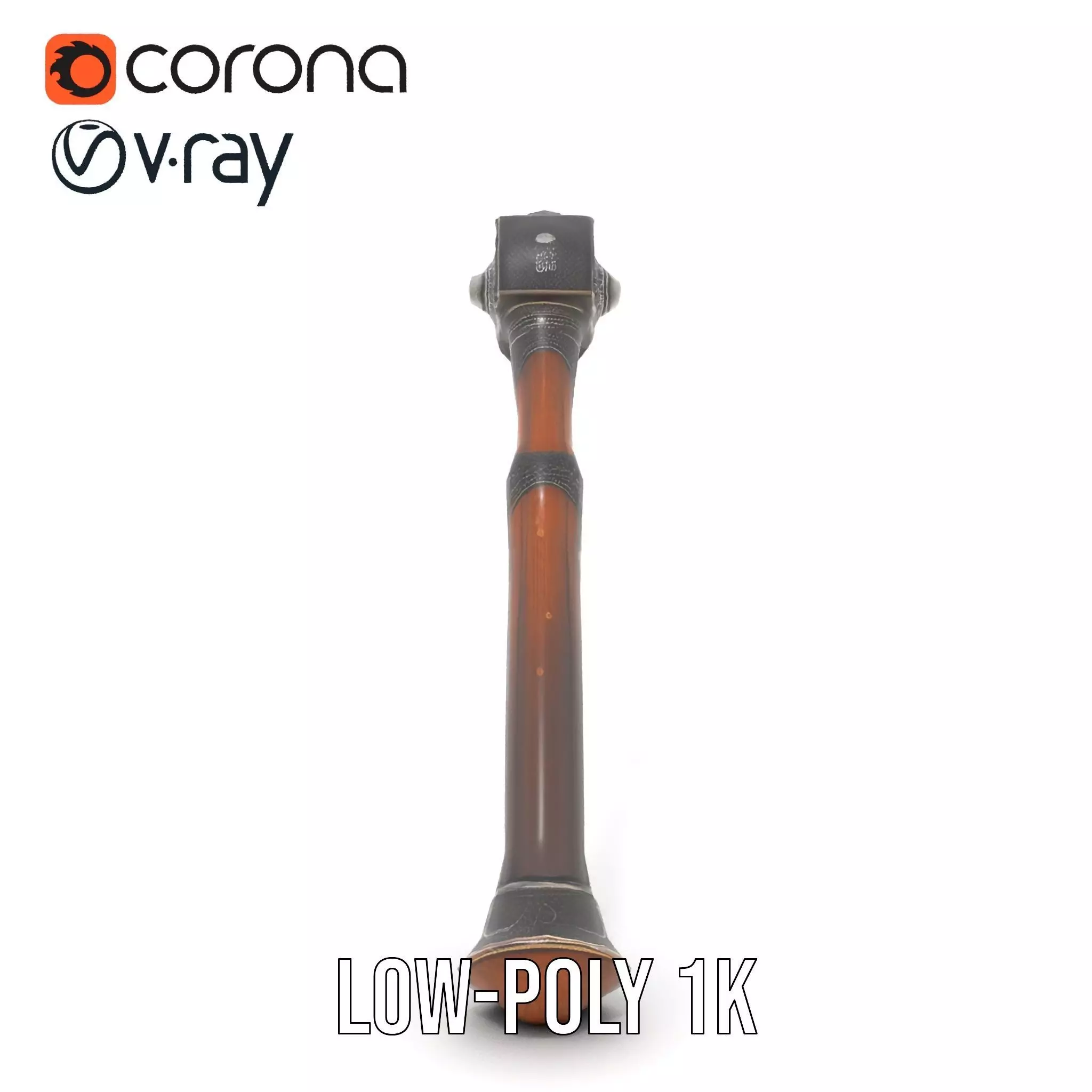 Ornate Battle Axe model pack Low-poly 3D model_14