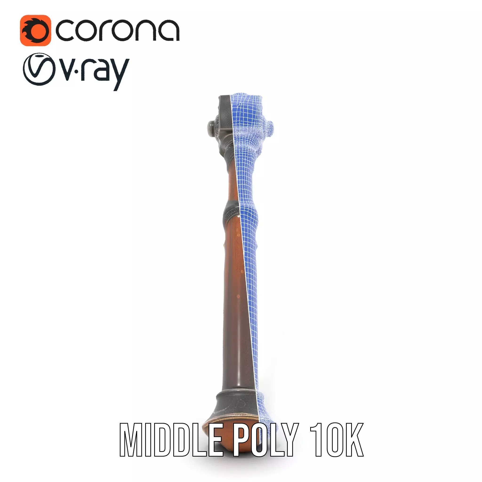 Ornate Battle Axe model pack Low-poly 3D model_24