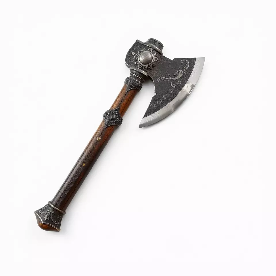 Ornate Battle Axe model pack Low-poly 3D model_2
