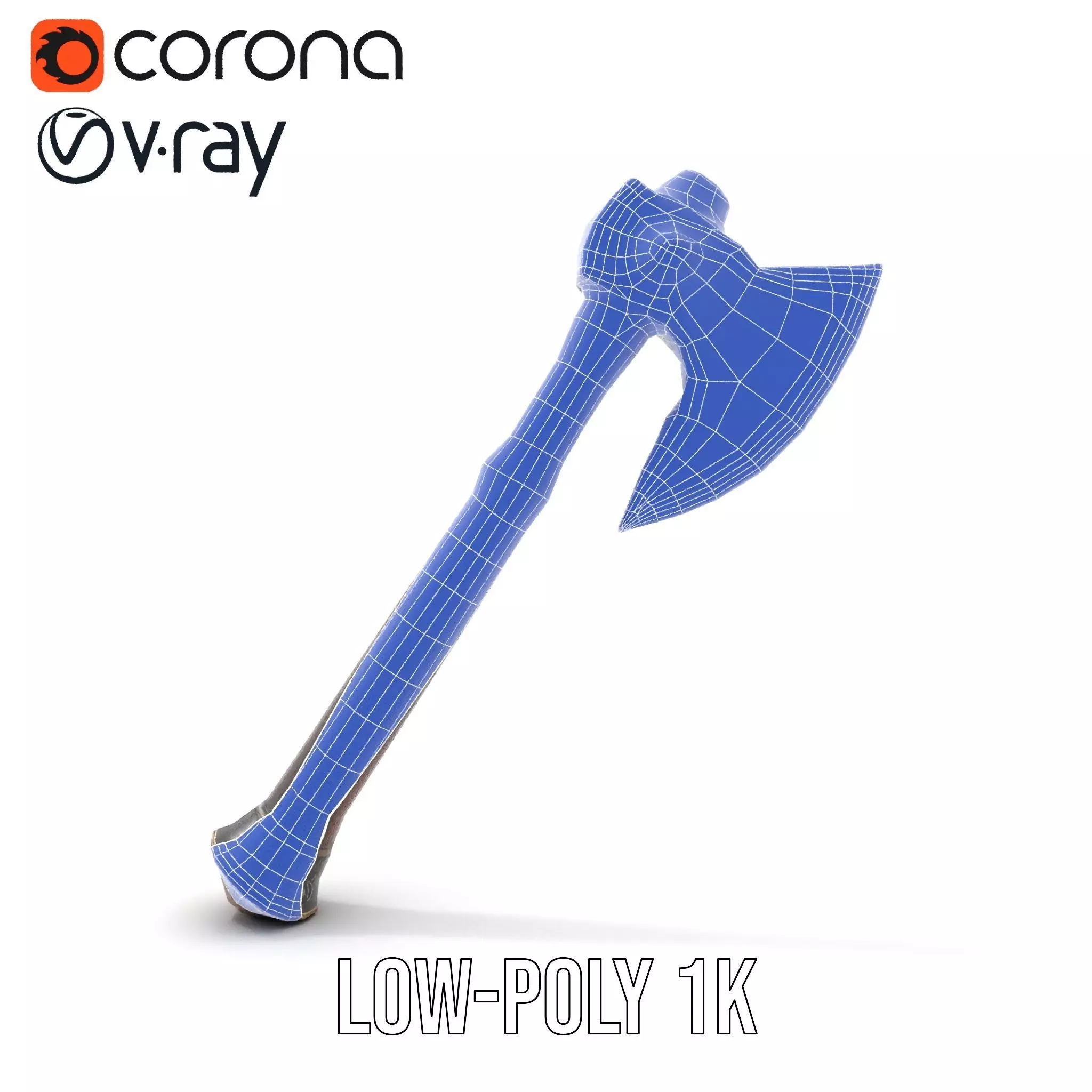 Ornate Battle Axe model pack Low-poly 3D model_28