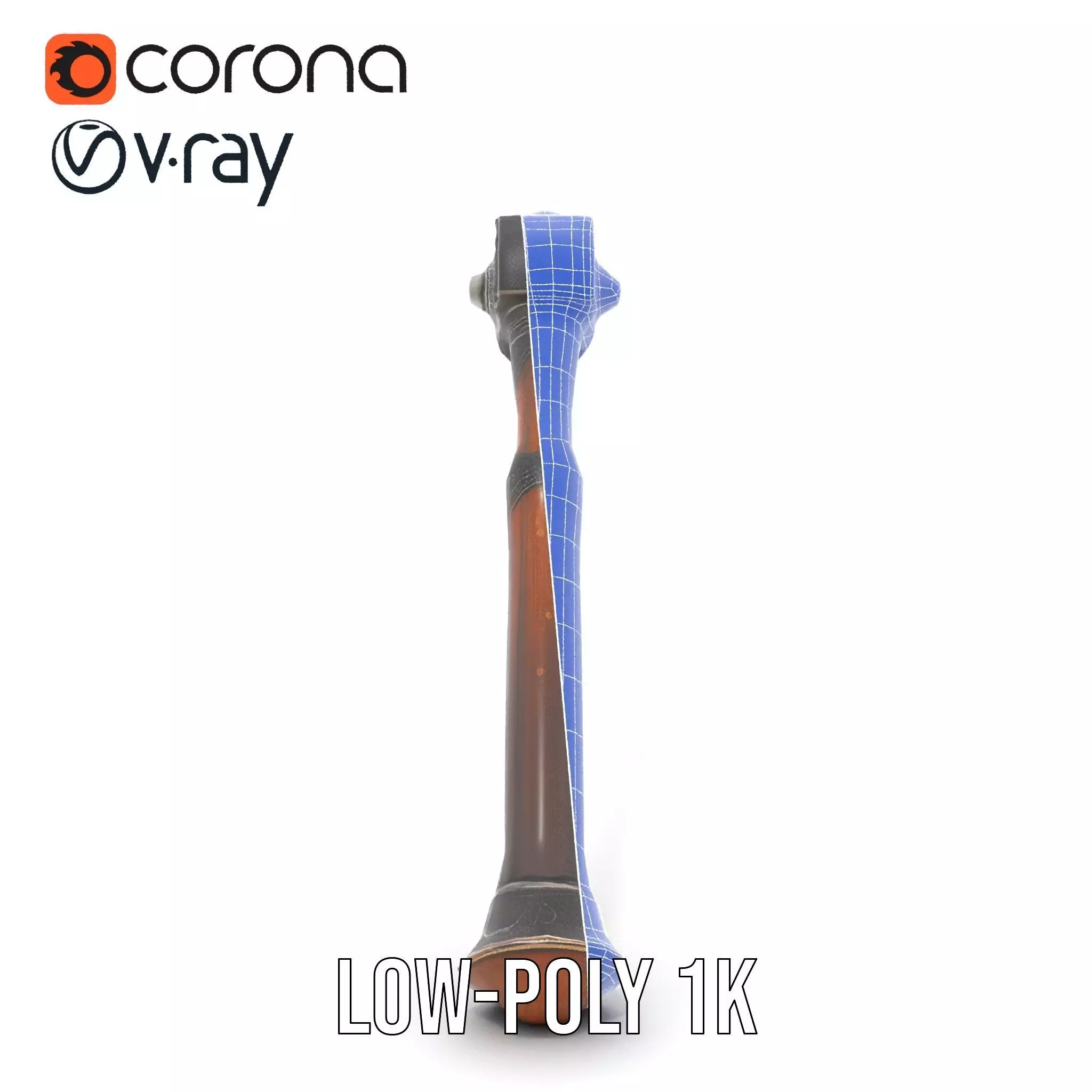 Ornate Battle Axe model pack Low-poly 3D model_31