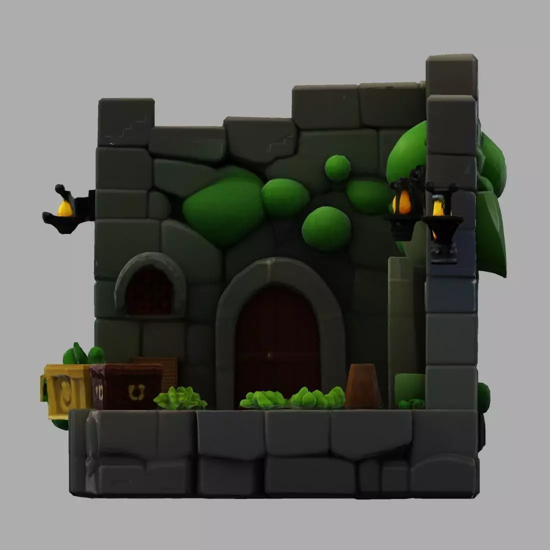 Stylized Dungeon 3D Environment Modular Fantasy Scene Low-poly 3D model_13