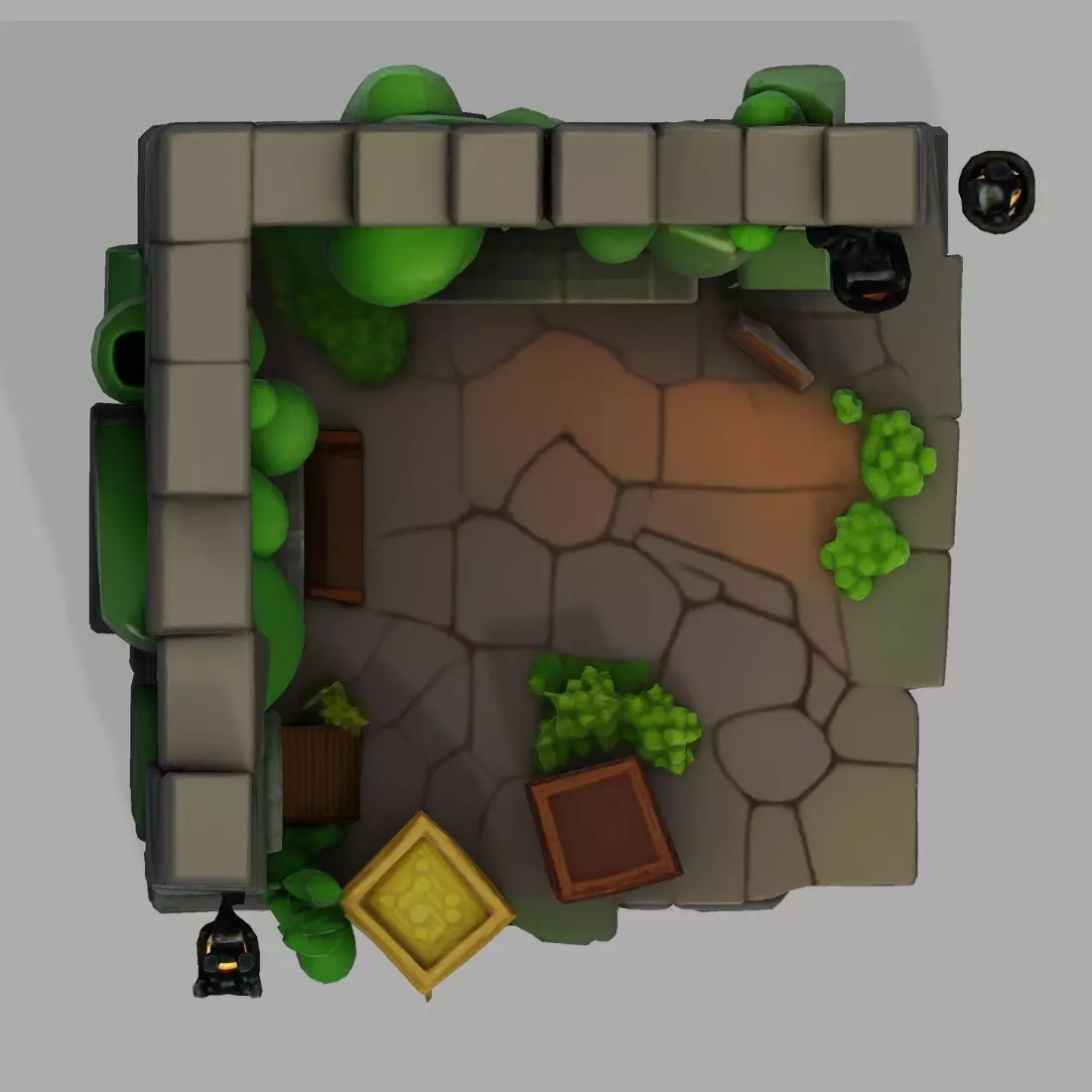 Stylized Dungeon 3D Environment Modular Fantasy Scene Low-poly 3D model_11