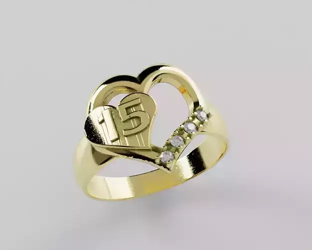 Ring 15 Years Hearts - Anillo 15 Corazones