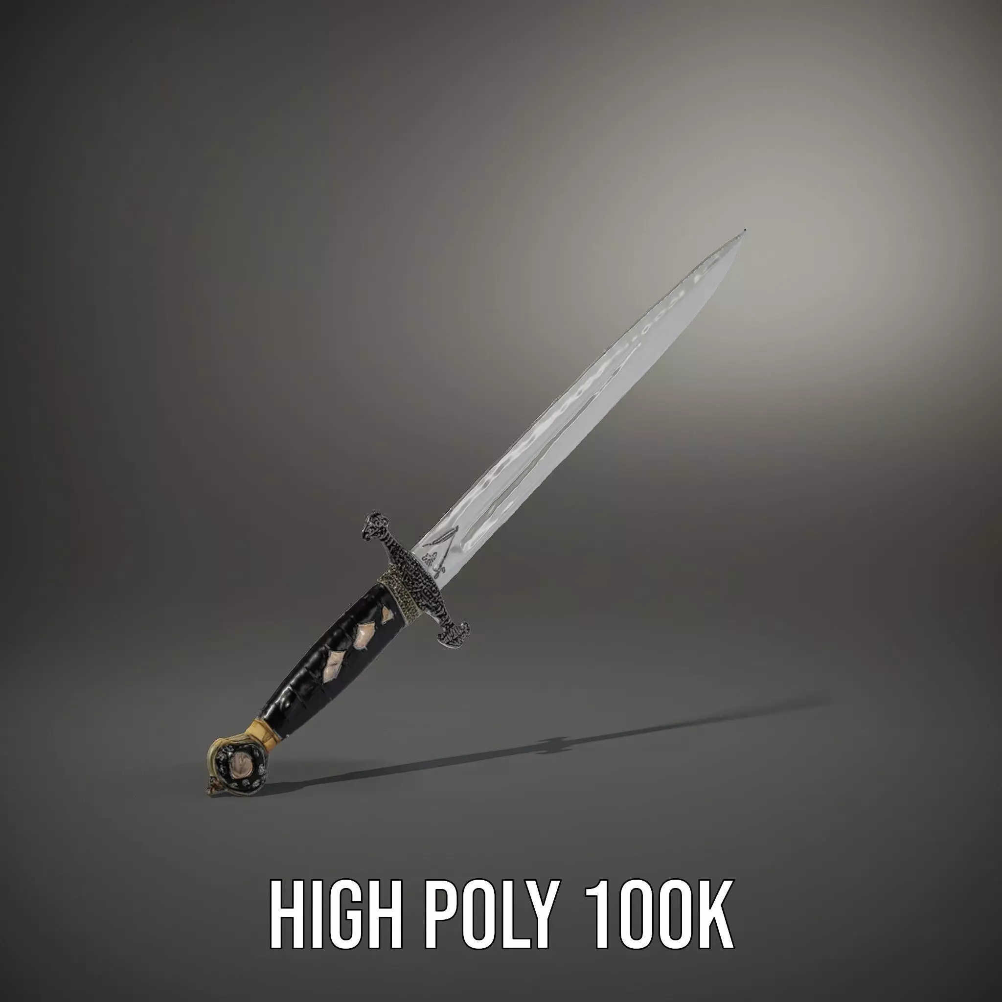 Medieval Black Sword model pack Low-poly 3D model_8