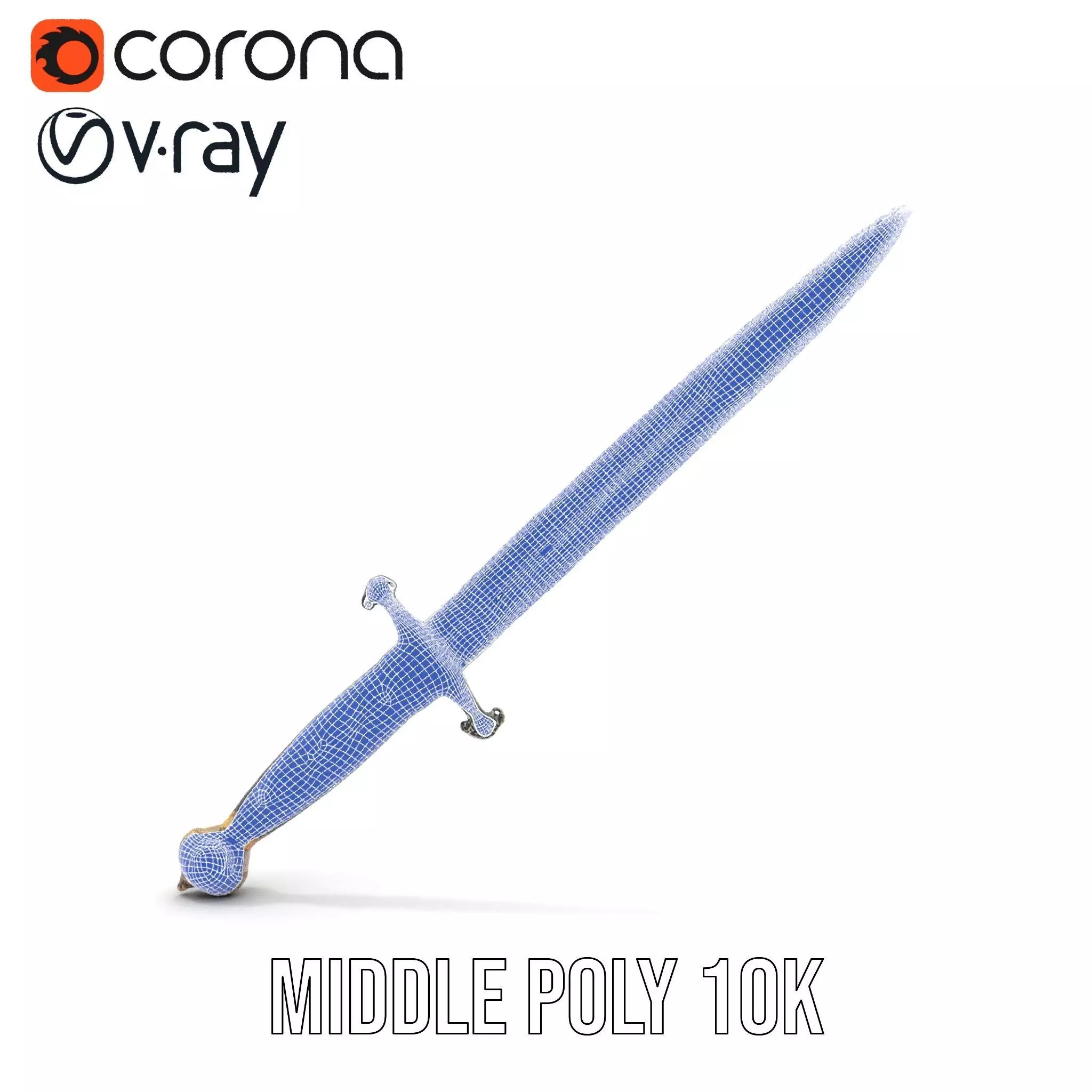 Medieval Black Sword model pack Low-poly 3D model_11