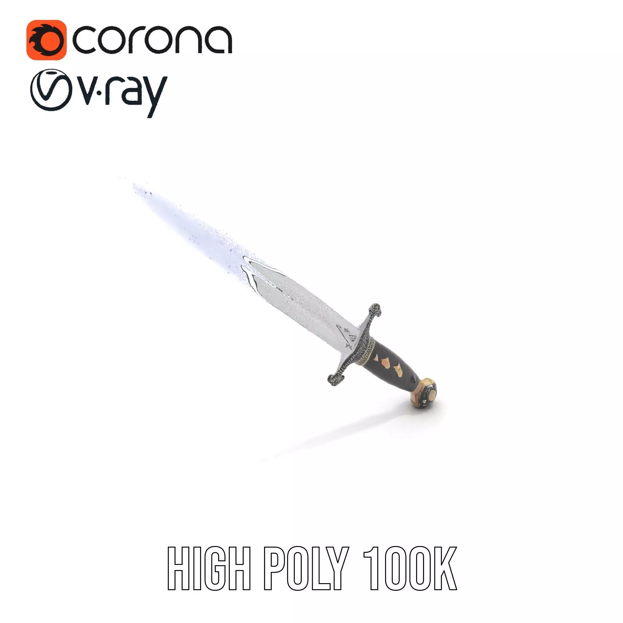 Medieval Black Sword model pack Low-poly 3D model_34