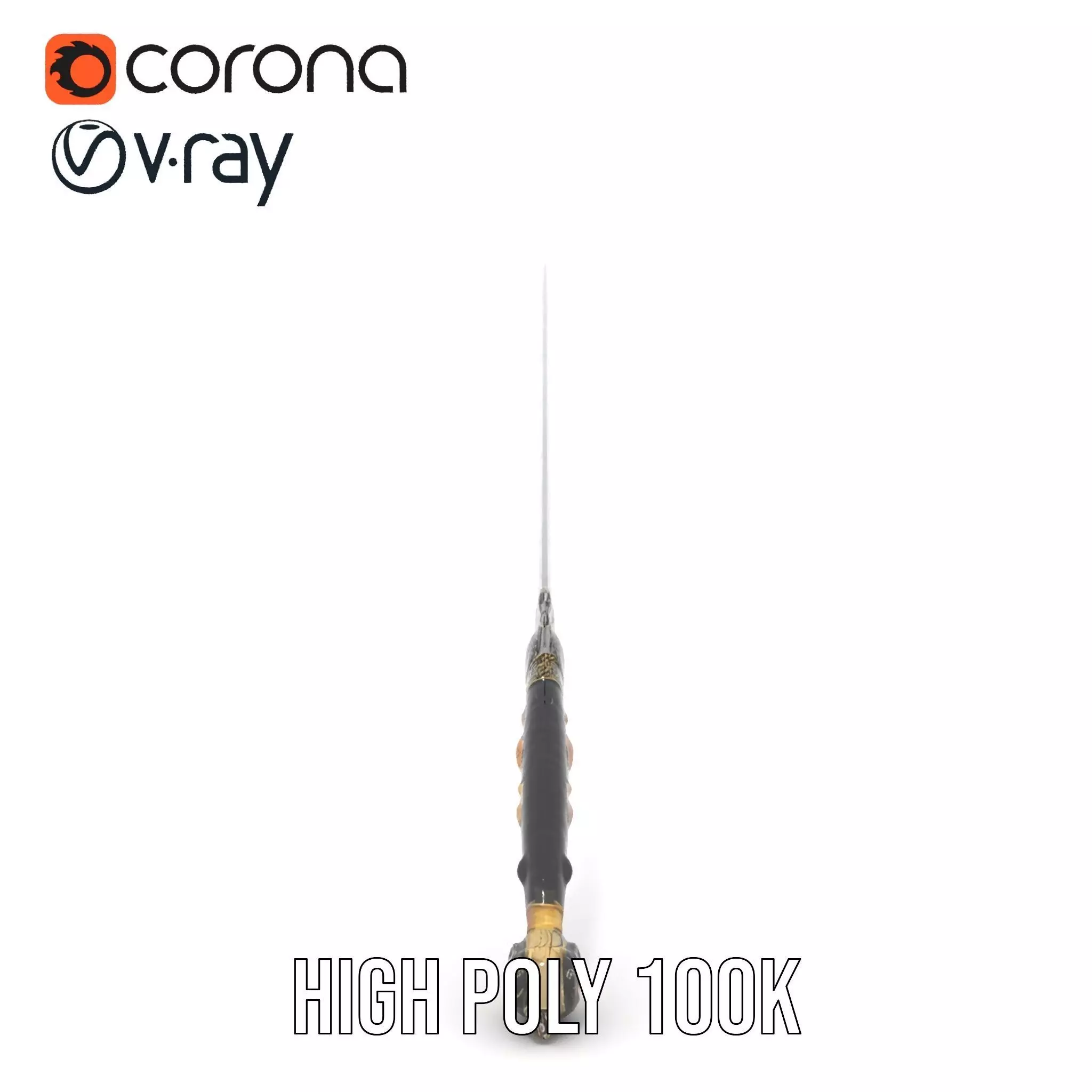 Medieval Black Sword model pack Low-poly 3D model_18