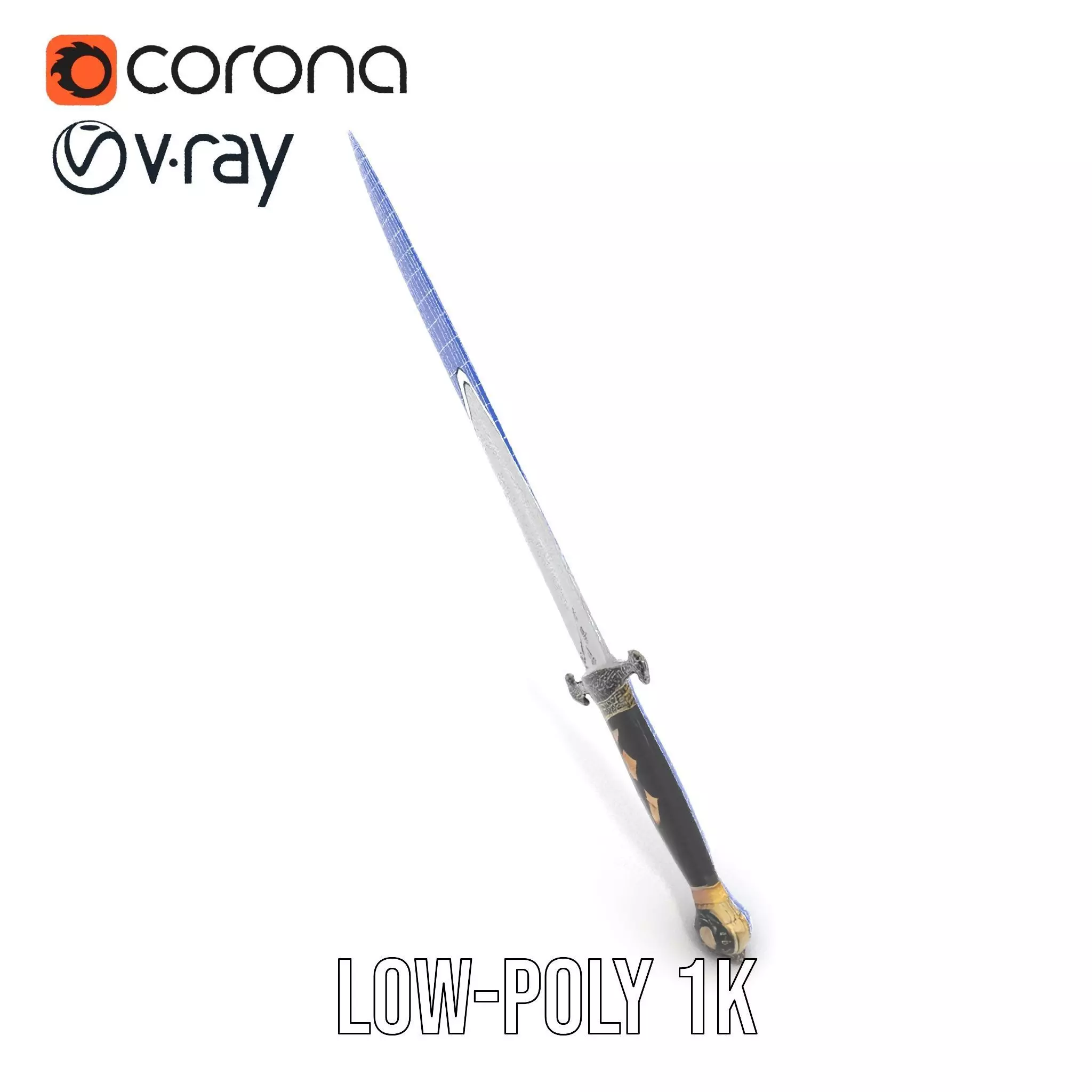 Medieval Black Sword model pack Low-poly 3D model_25