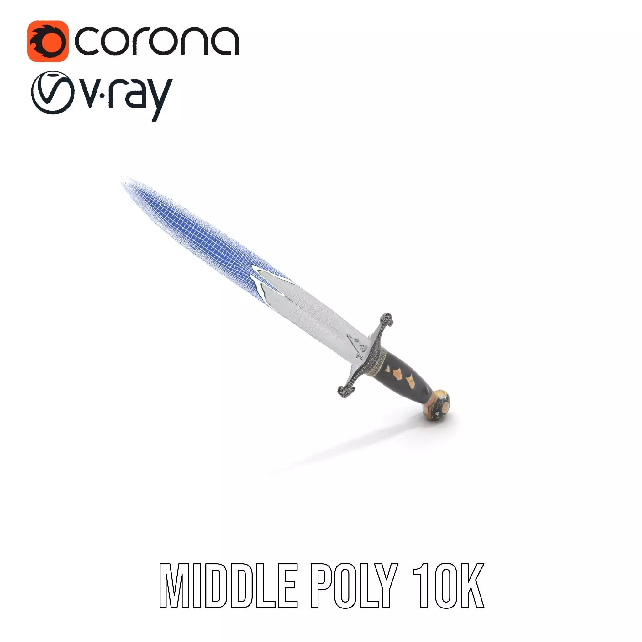 Medieval Black Sword model pack Low-poly 3D model_13