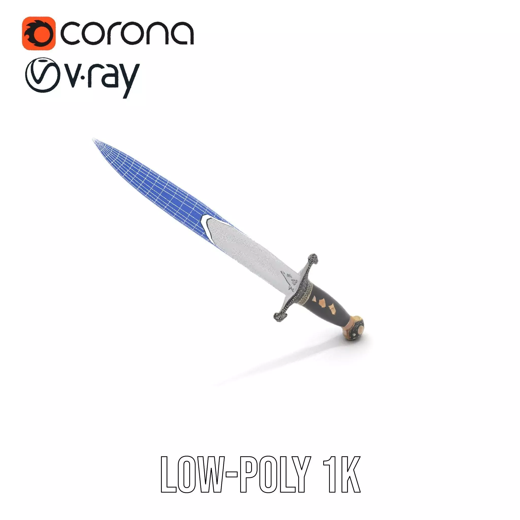 Medieval Black Sword model pack Low-poly 3D model_28