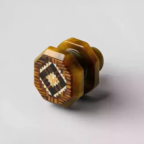 Antique Marquetry Drawer Knob