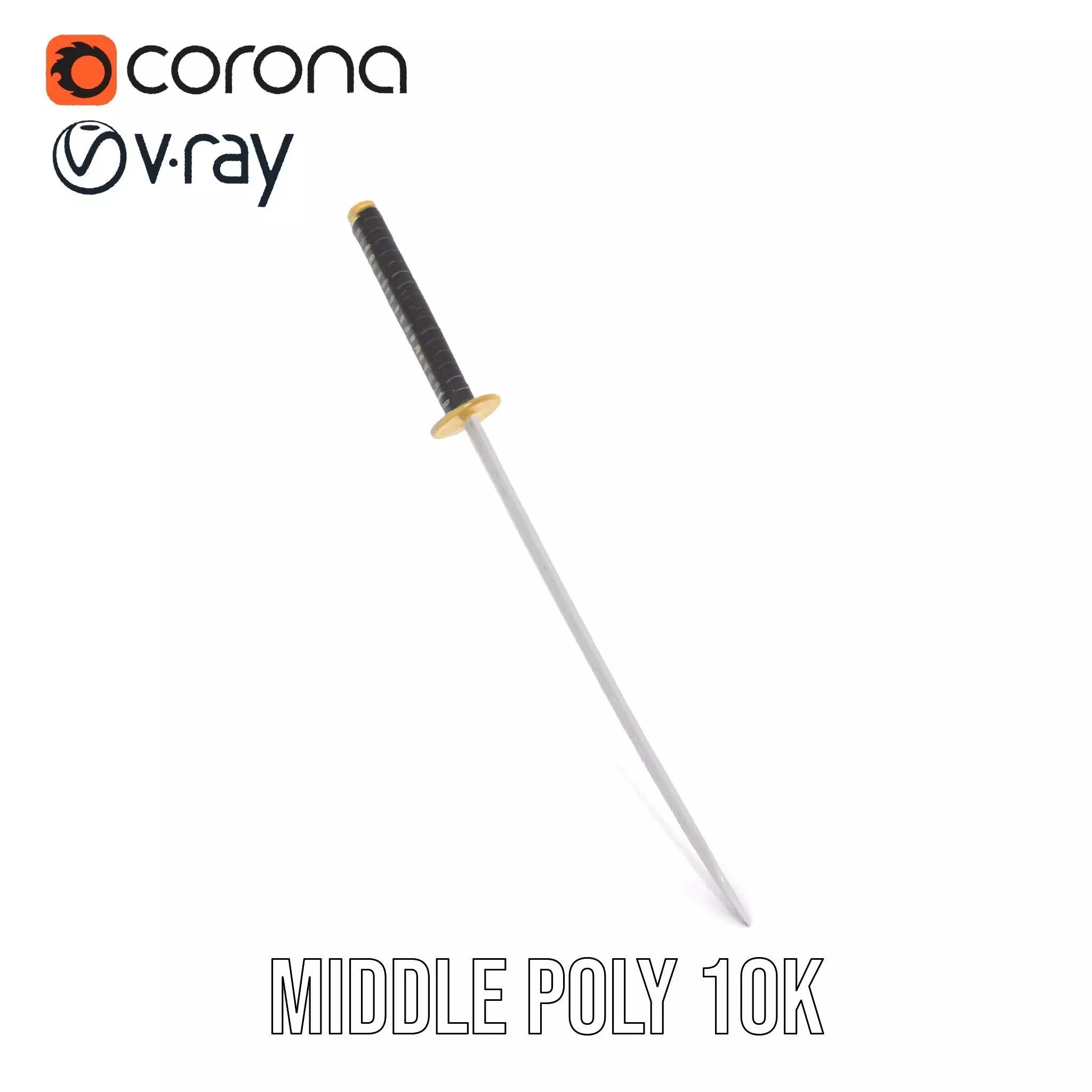 Elegant Katana model pack Low-poly 3D model_11