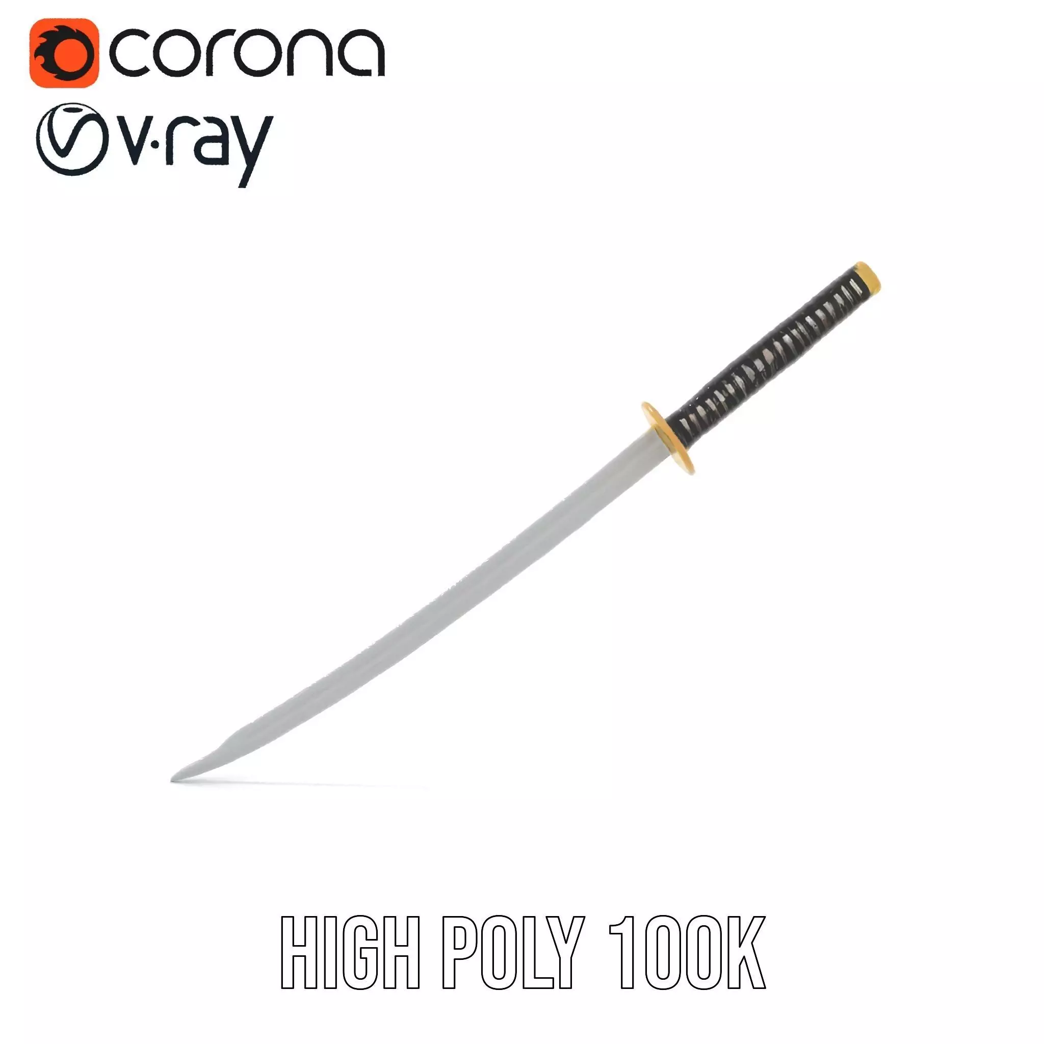 Elegant Katana model pack Low-poly 3D model_18