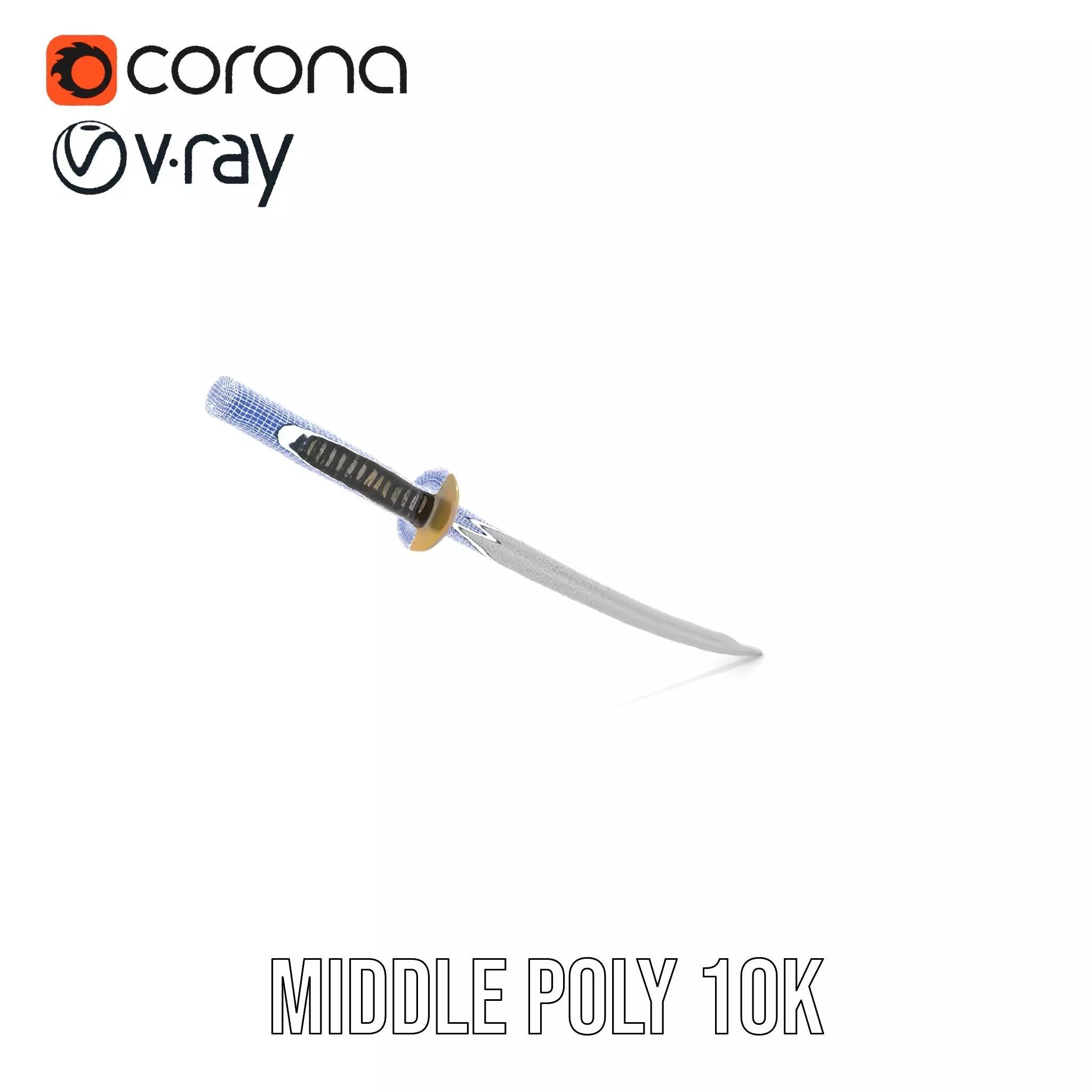 Elegant Katana model pack Low-poly 3D model_22