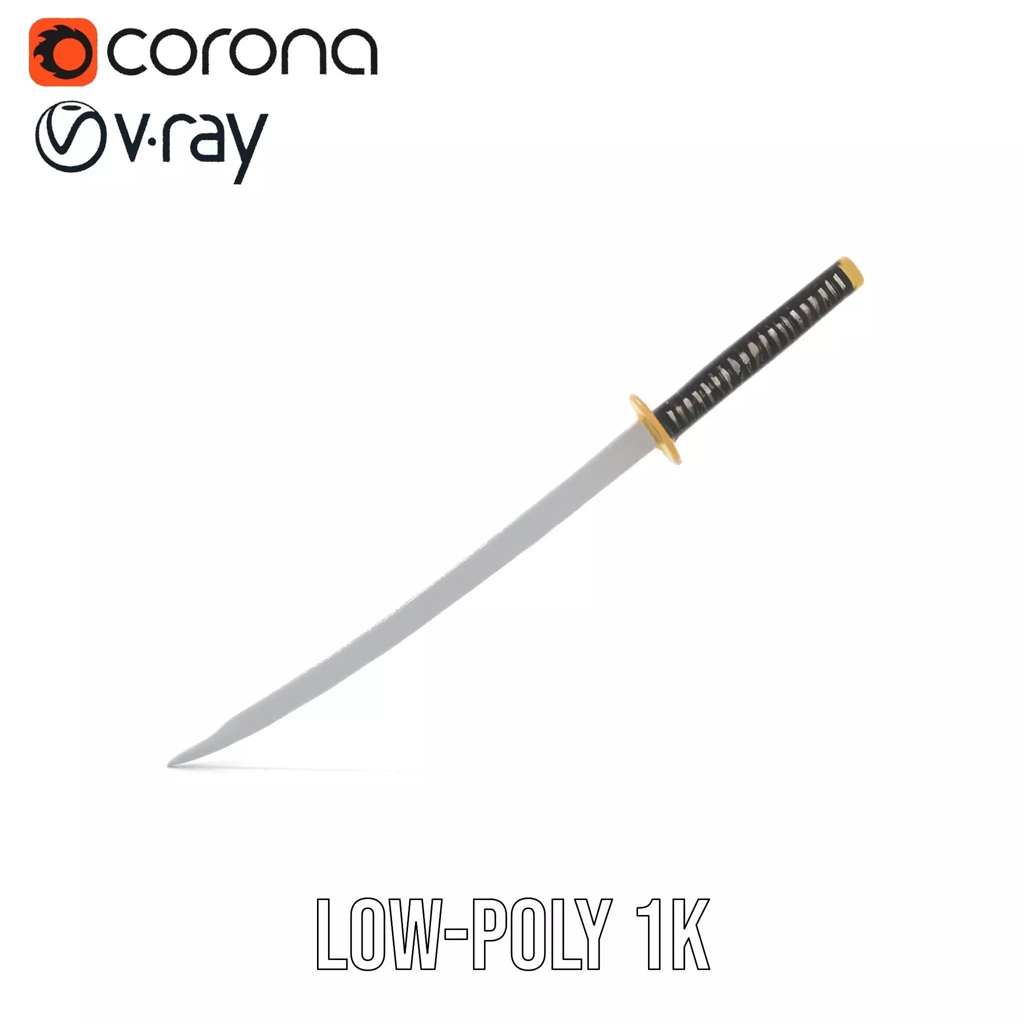 Elegant Katana model pack Low-poly 3D model_23