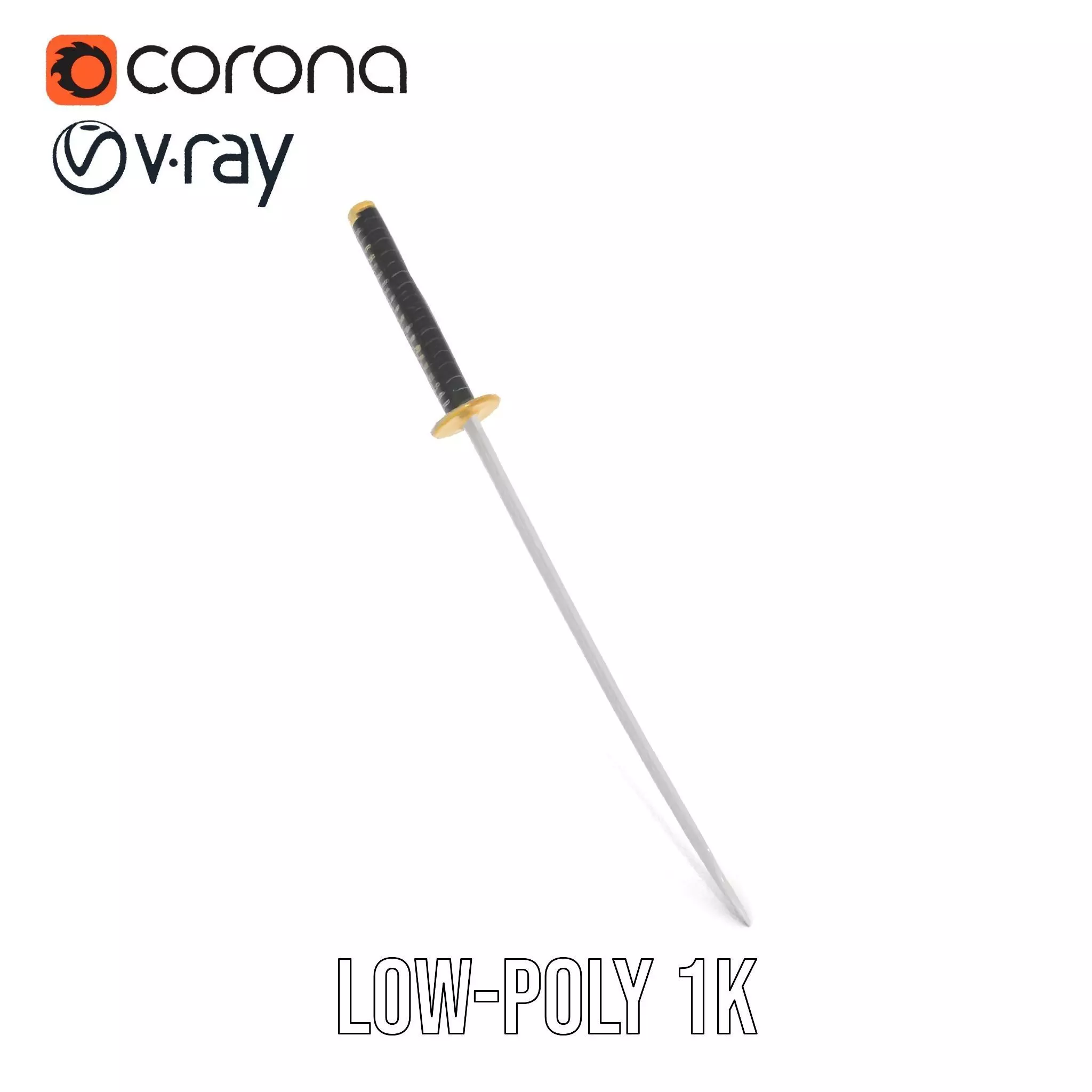 Elegant Katana model pack Low-poly 3D model_14