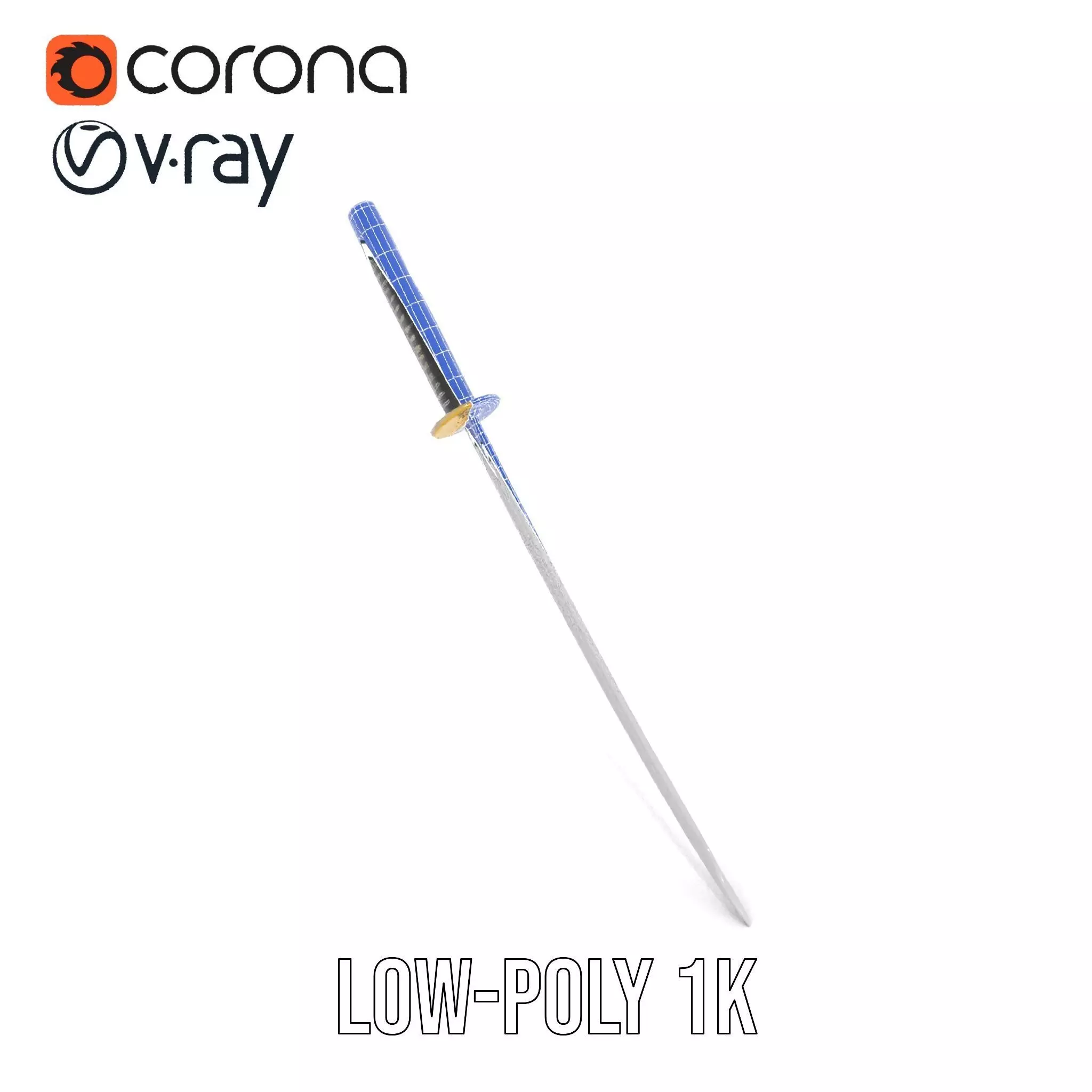 Elegant Katana model pack Low-poly 3D model_31