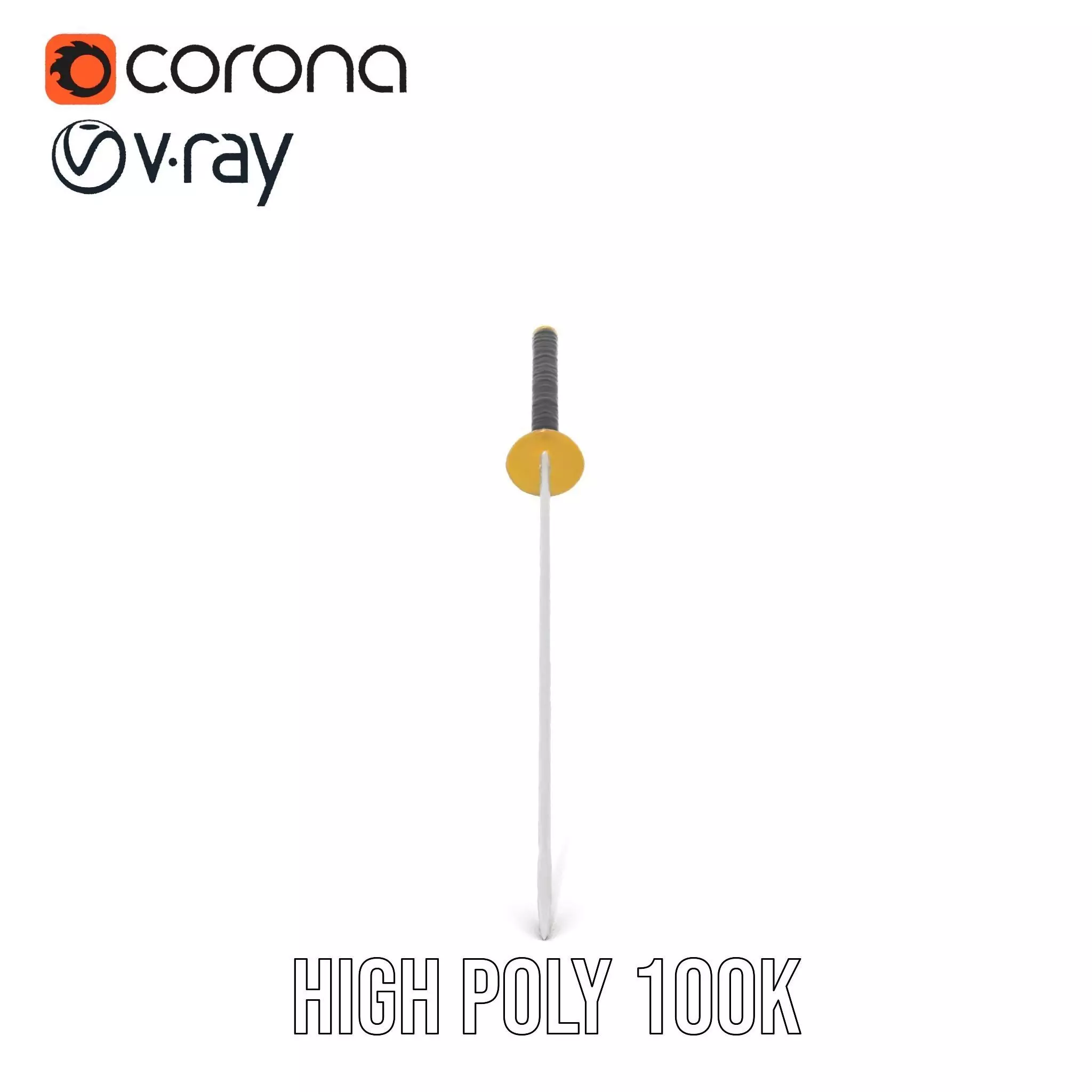 Elegant Katana model pack Low-poly 3D model_24