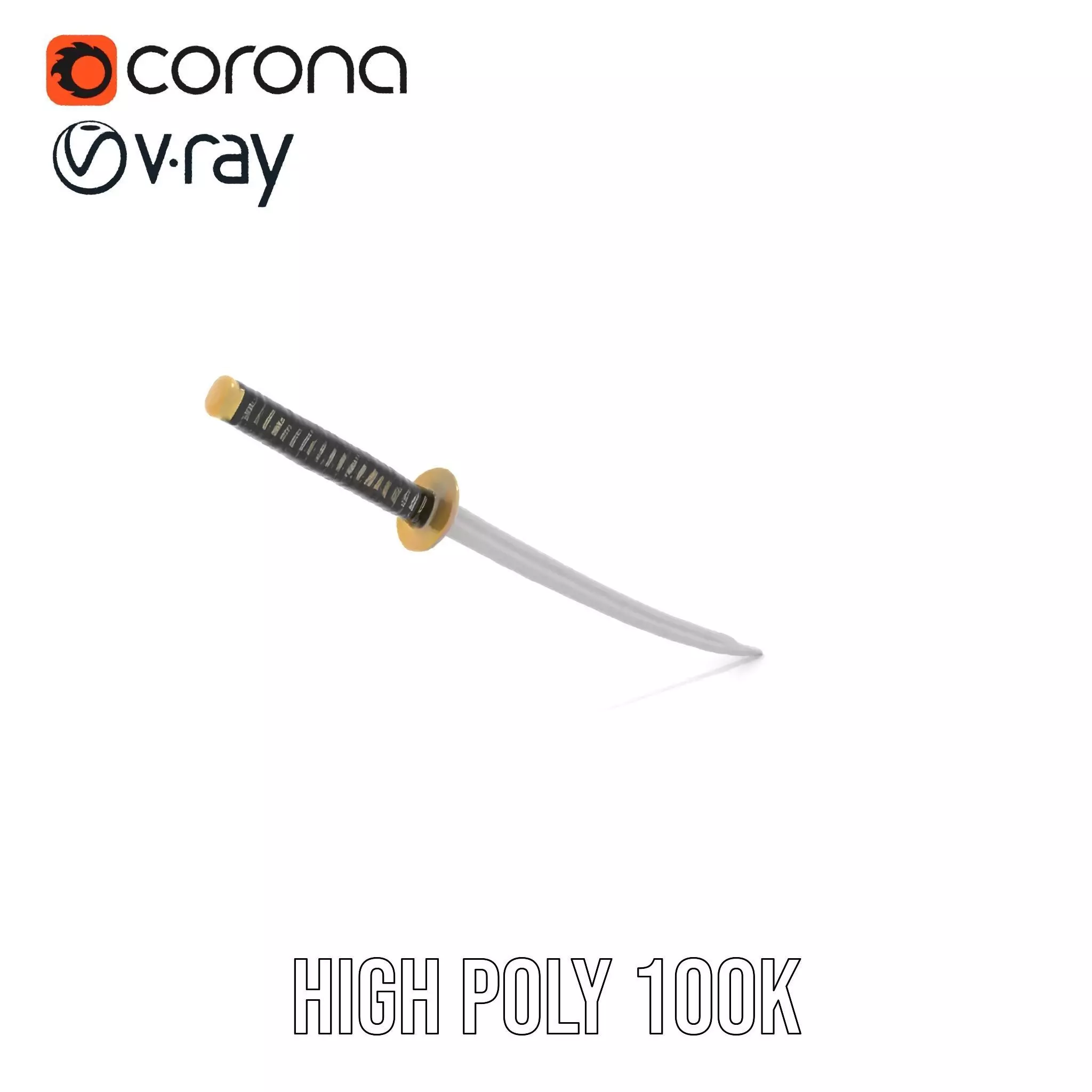 Elegant Katana model pack Low-poly 3D model_21