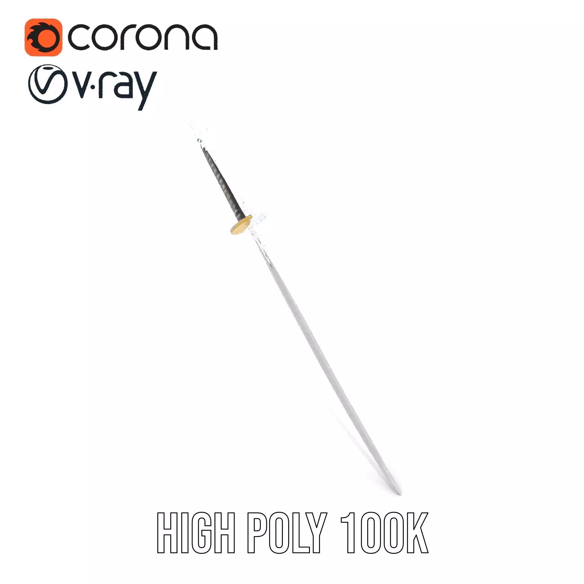 Elegant Katana model pack Low-poly 3D model_29