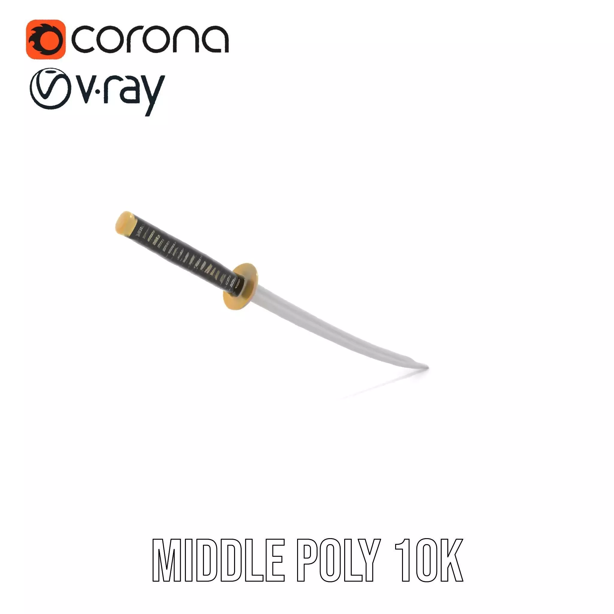 Elegant Katana model pack Low-poly 3D model_6
