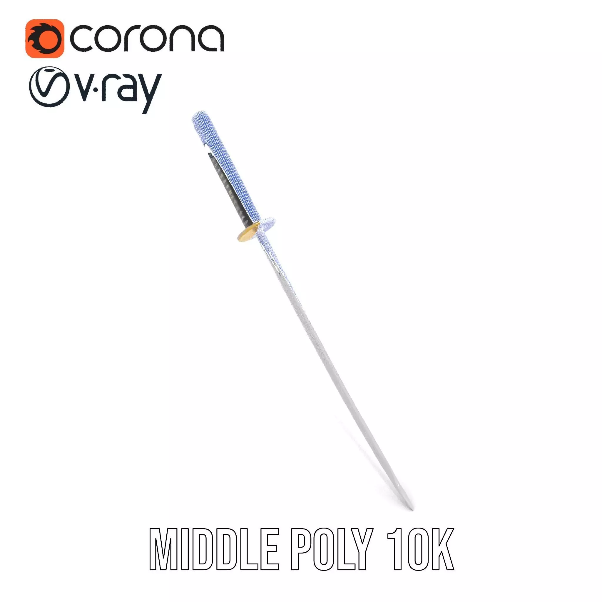 Elegant Katana model pack Low-poly 3D model_27