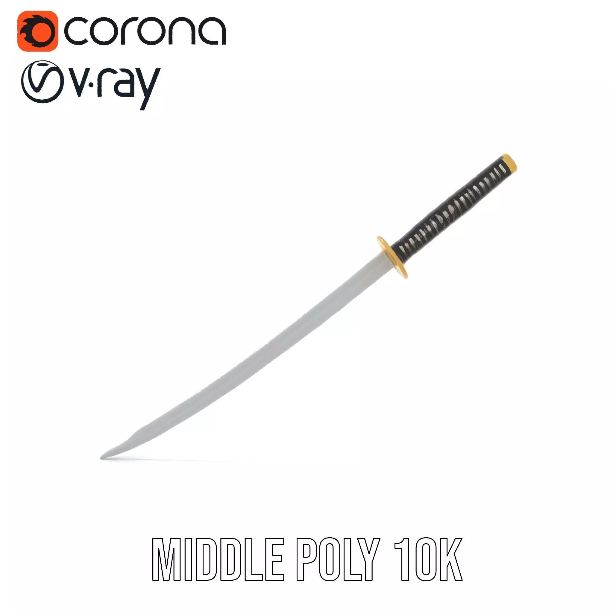 Elegant Katana model pack Low-poly 3D model_16