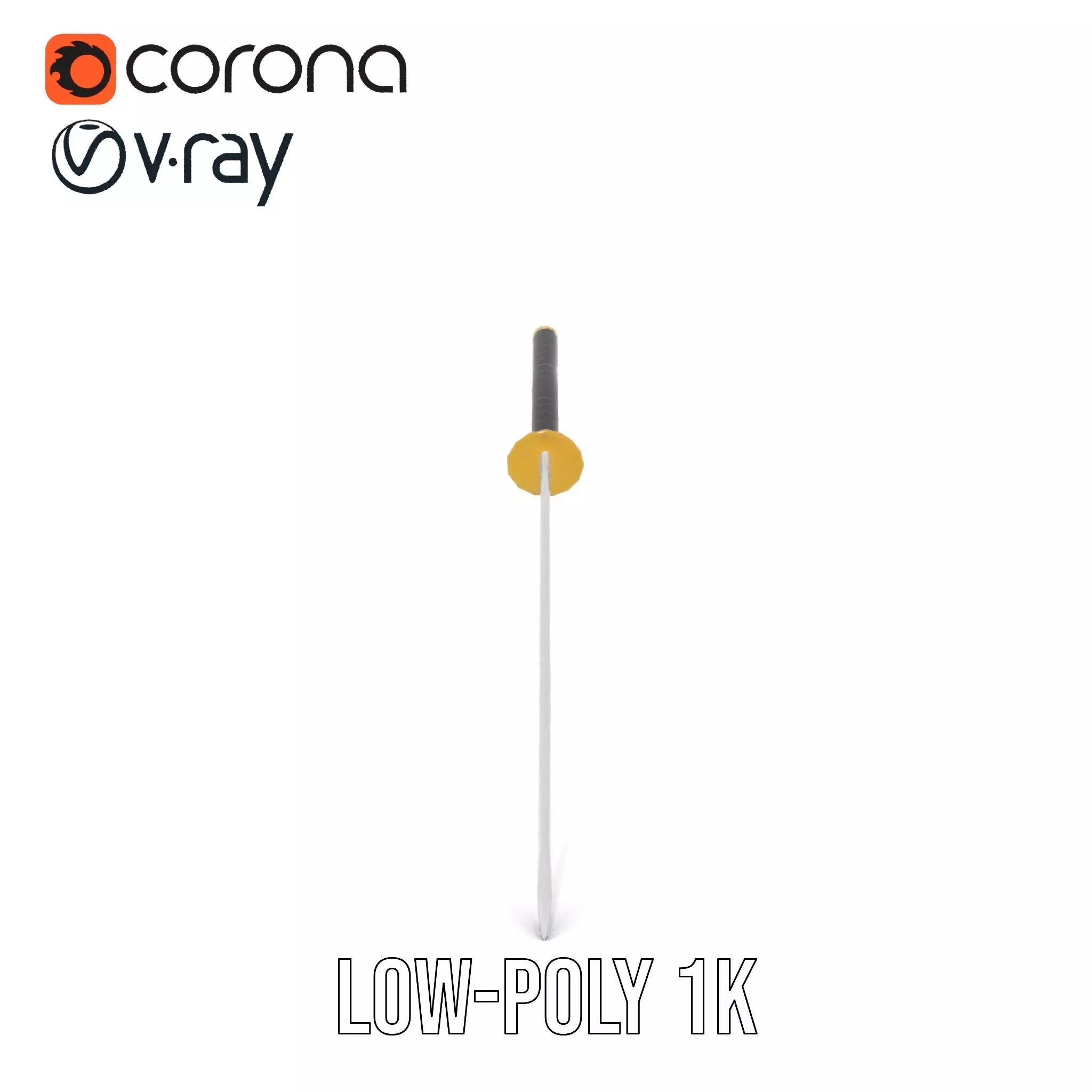 Elegant Katana model pack Low-poly 3D model_12