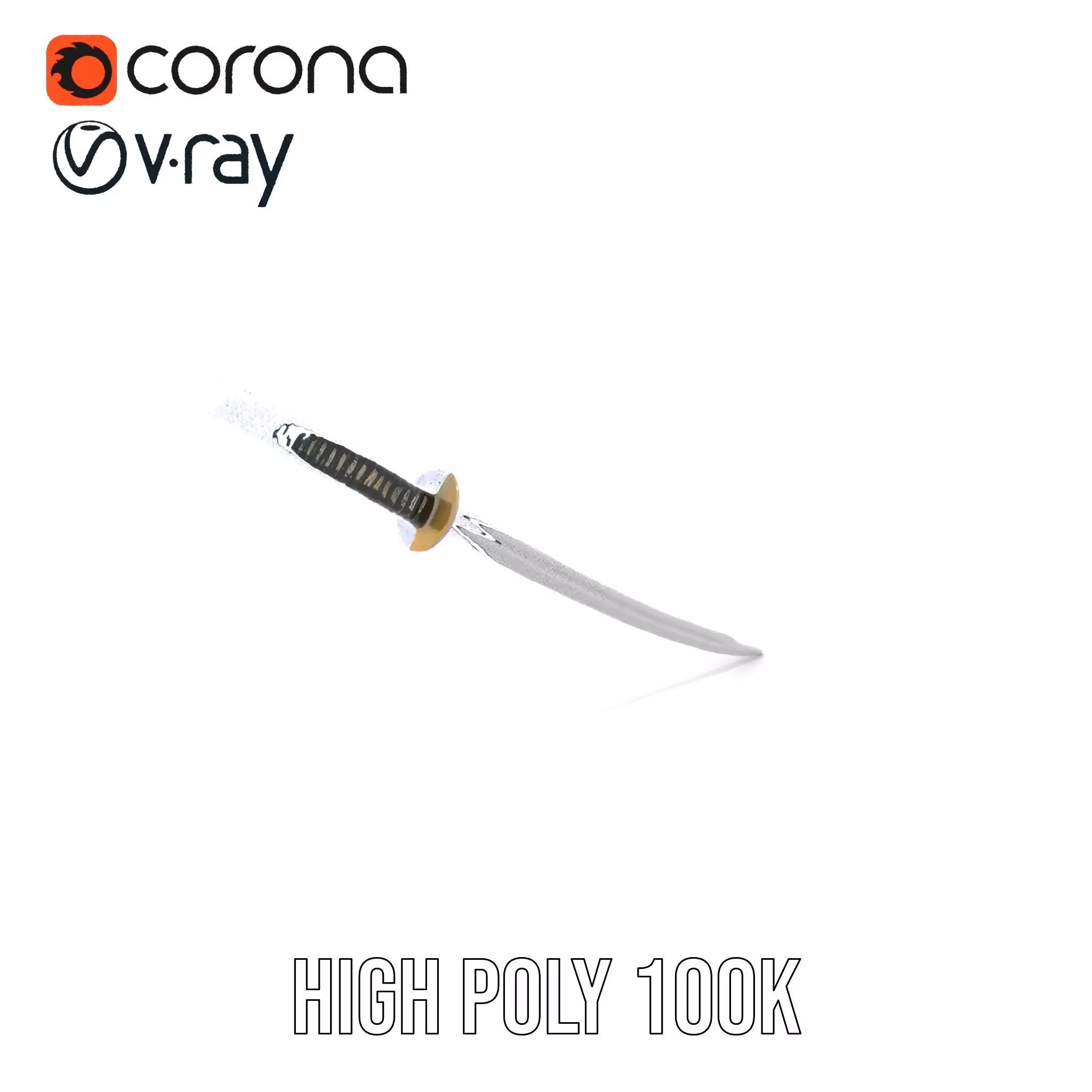 Elegant Katana model pack Low-poly 3D model_34