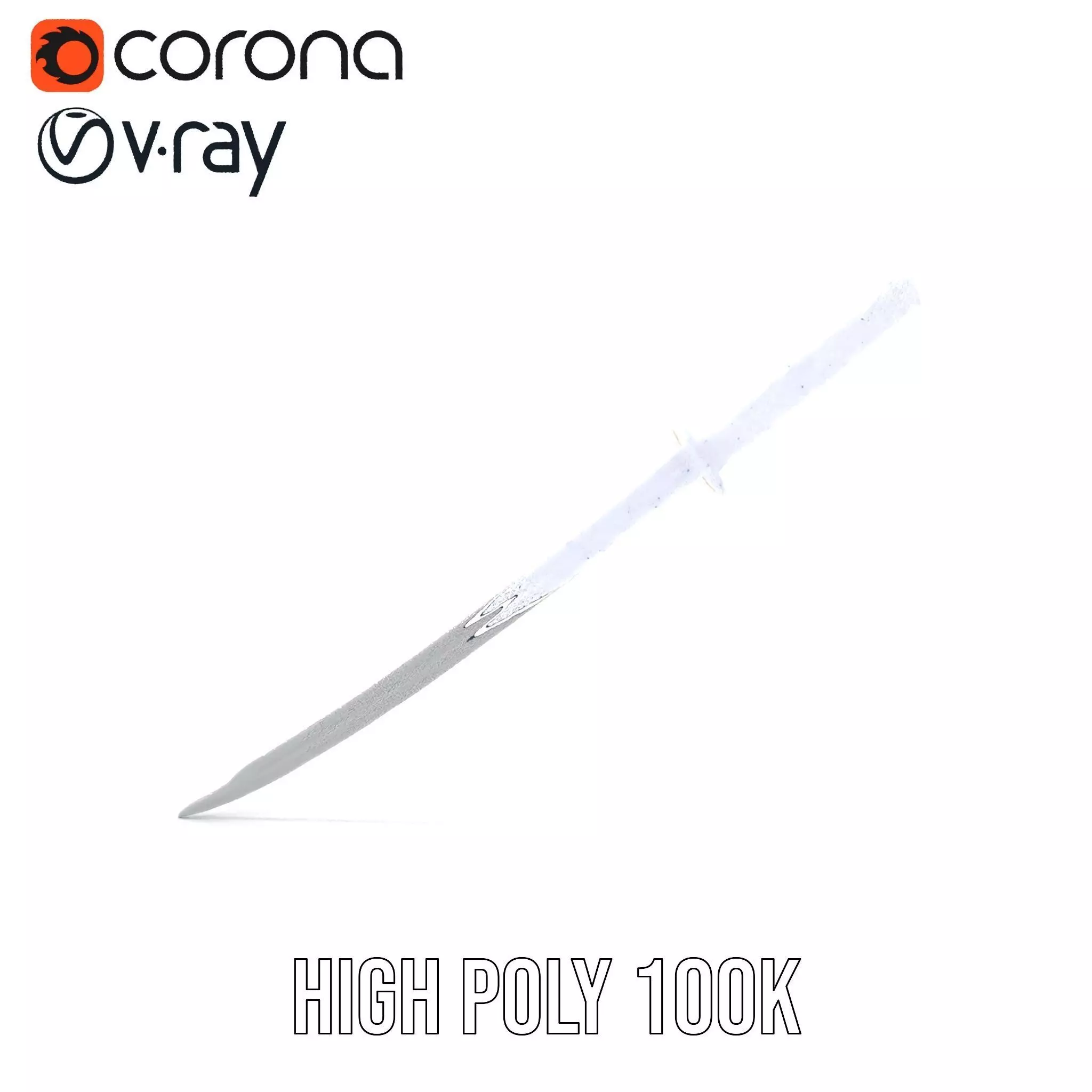 Elegant Katana model pack Low-poly 3D model_33