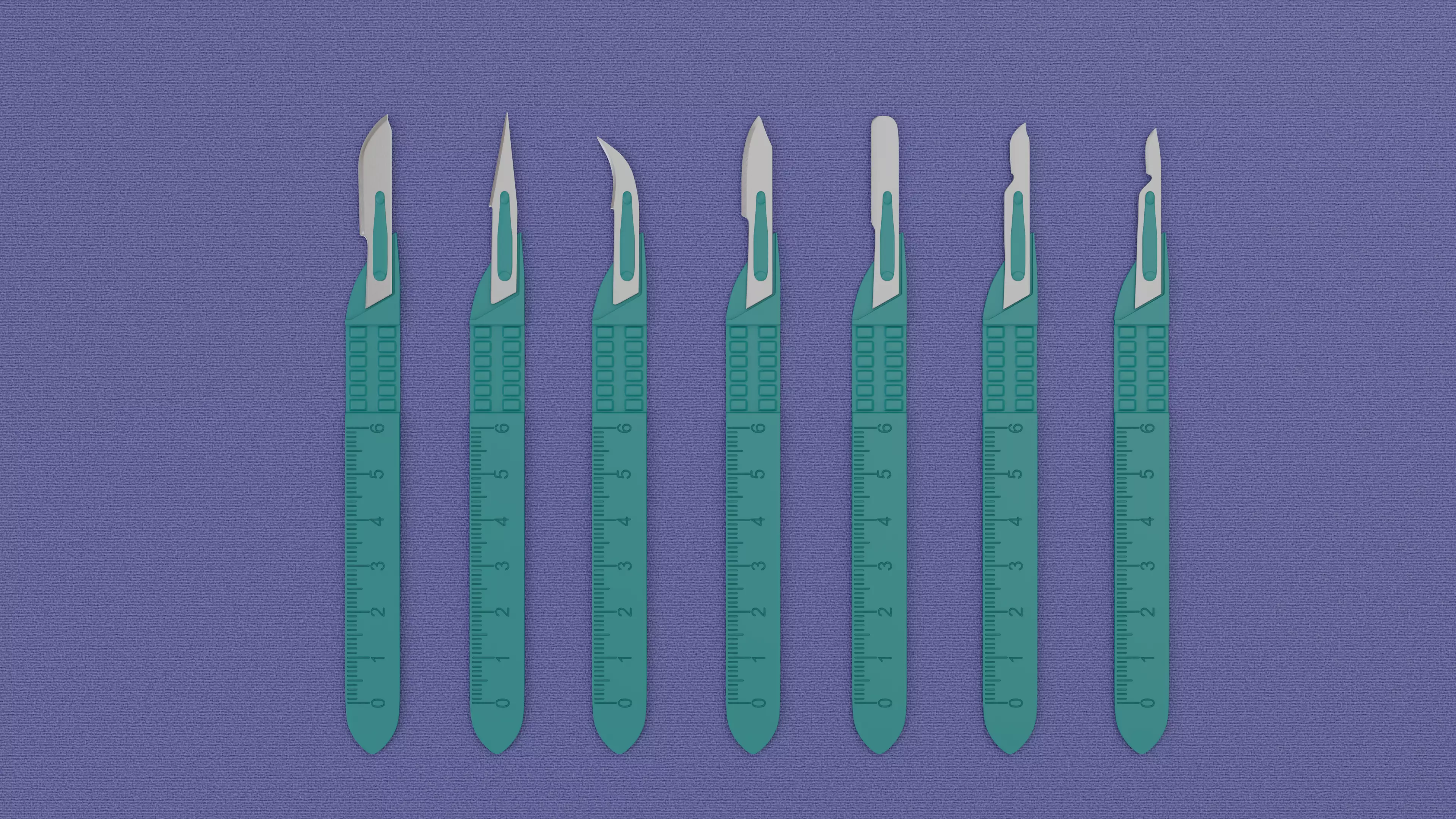 Medical Scalpel Pack 3D model_6