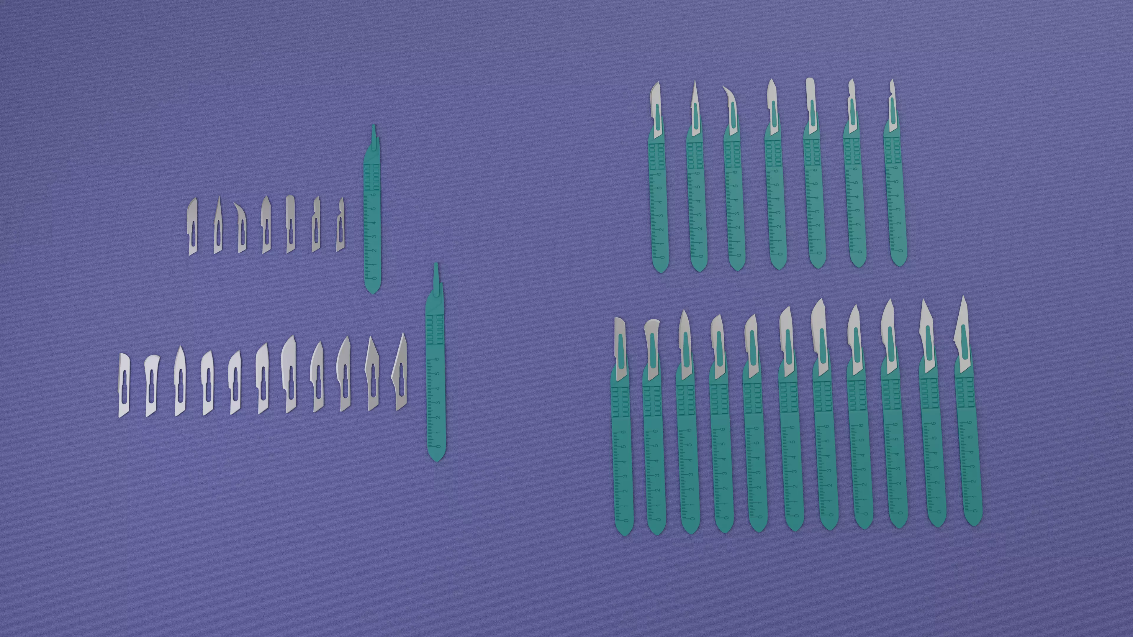 Medical Scalpel Pack 3D model_2