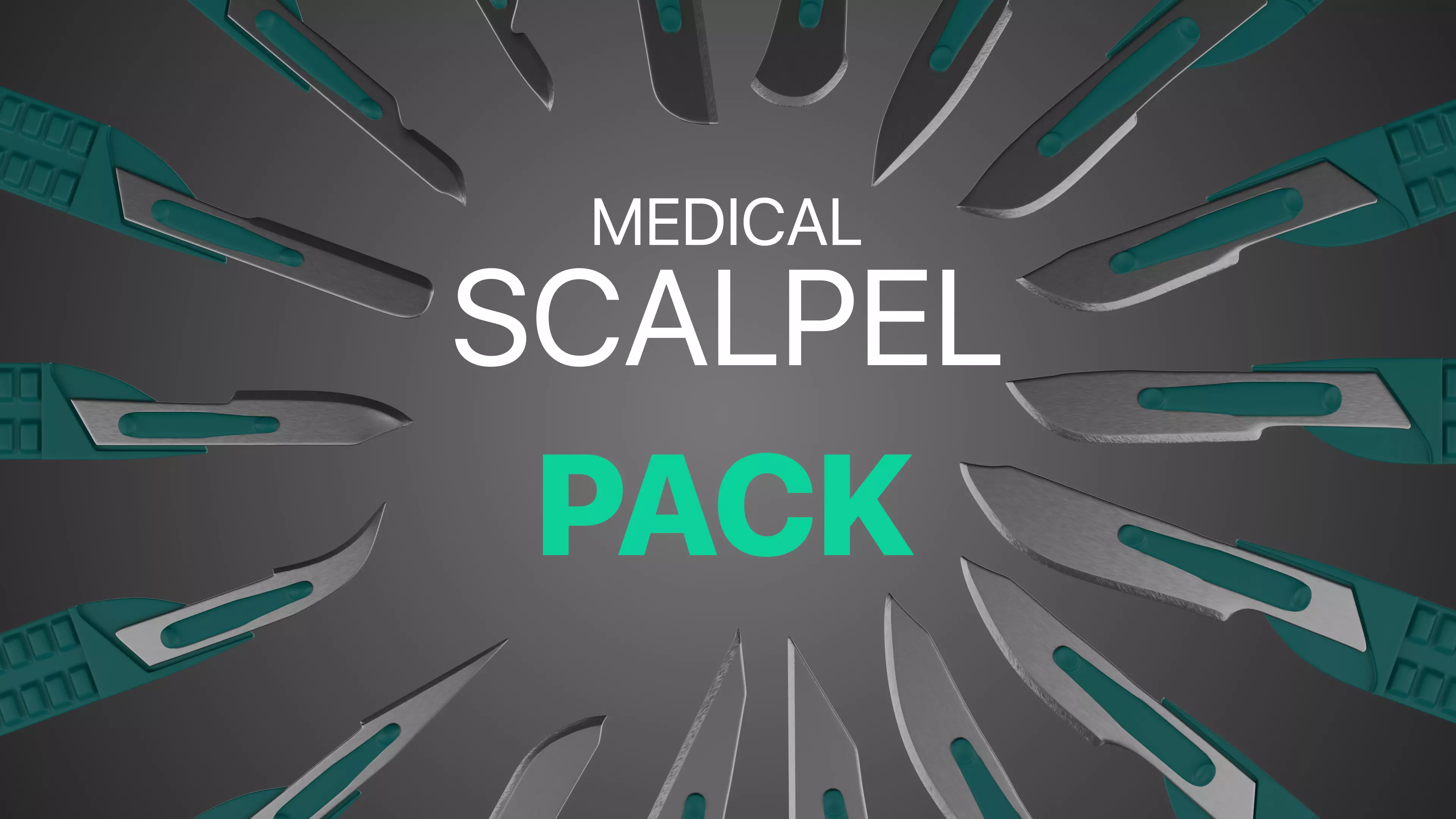Medical Scalpel Pack 3D model_0