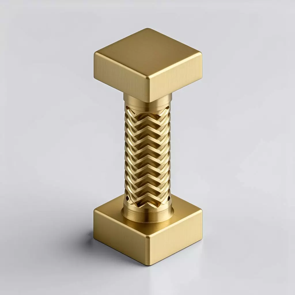 Golden Ornate Pillar Architectural Element Low-poly 3D model_0