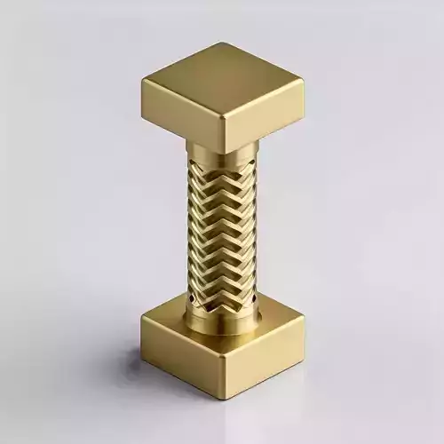 Golden Ornate Pillar Architectural Element Low-poly 3D model