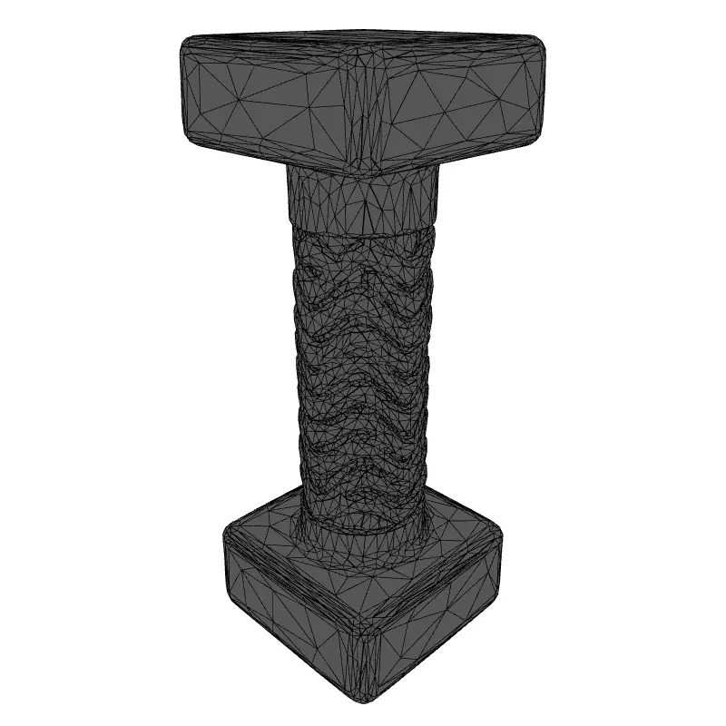 Golden Ornate Pillar Architectural Element Low-poly 3D model_9