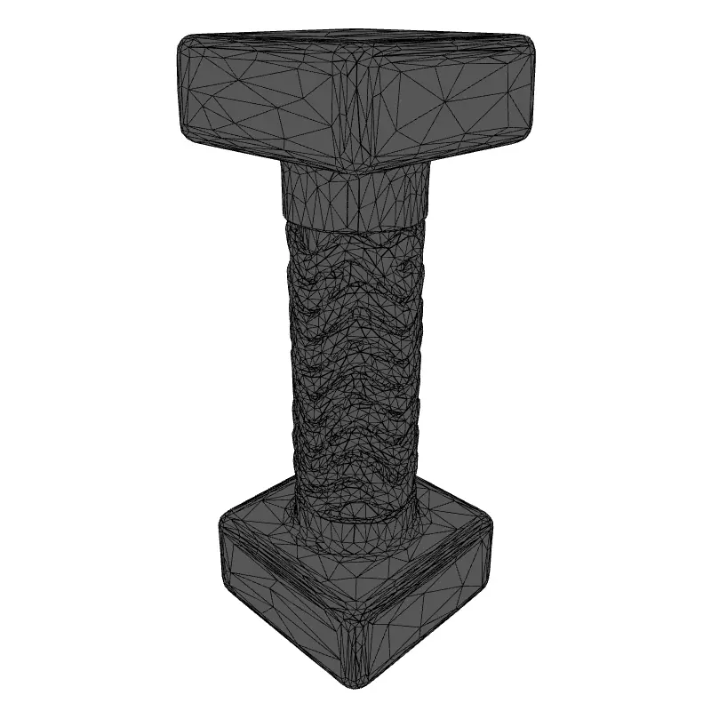Golden Ornate Pillar Architectural Element Low-poly 3D model_1