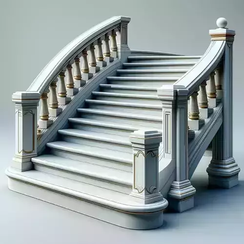 Elegant White and Gold Staircase