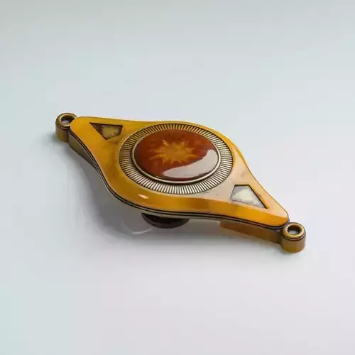 Vintage Art Deco Door Handle Low-poly 3D model