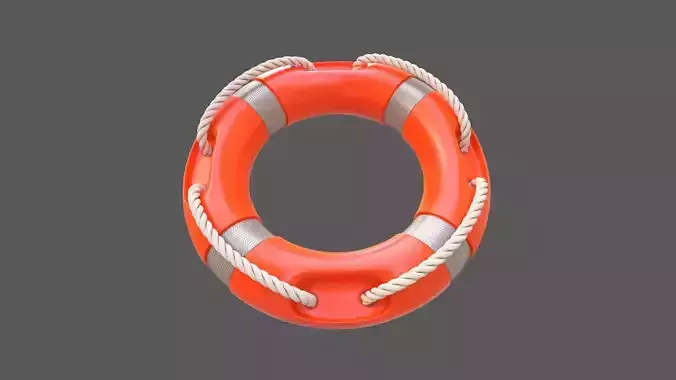 Lifebuoy Life Orange Preserver Low-poly 3D model