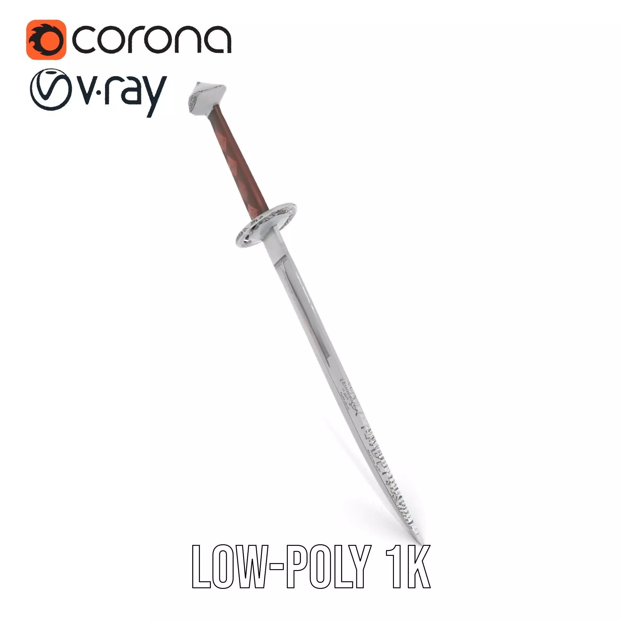 Exquisite Medieval Sword model pack Low-poly 3D model_15