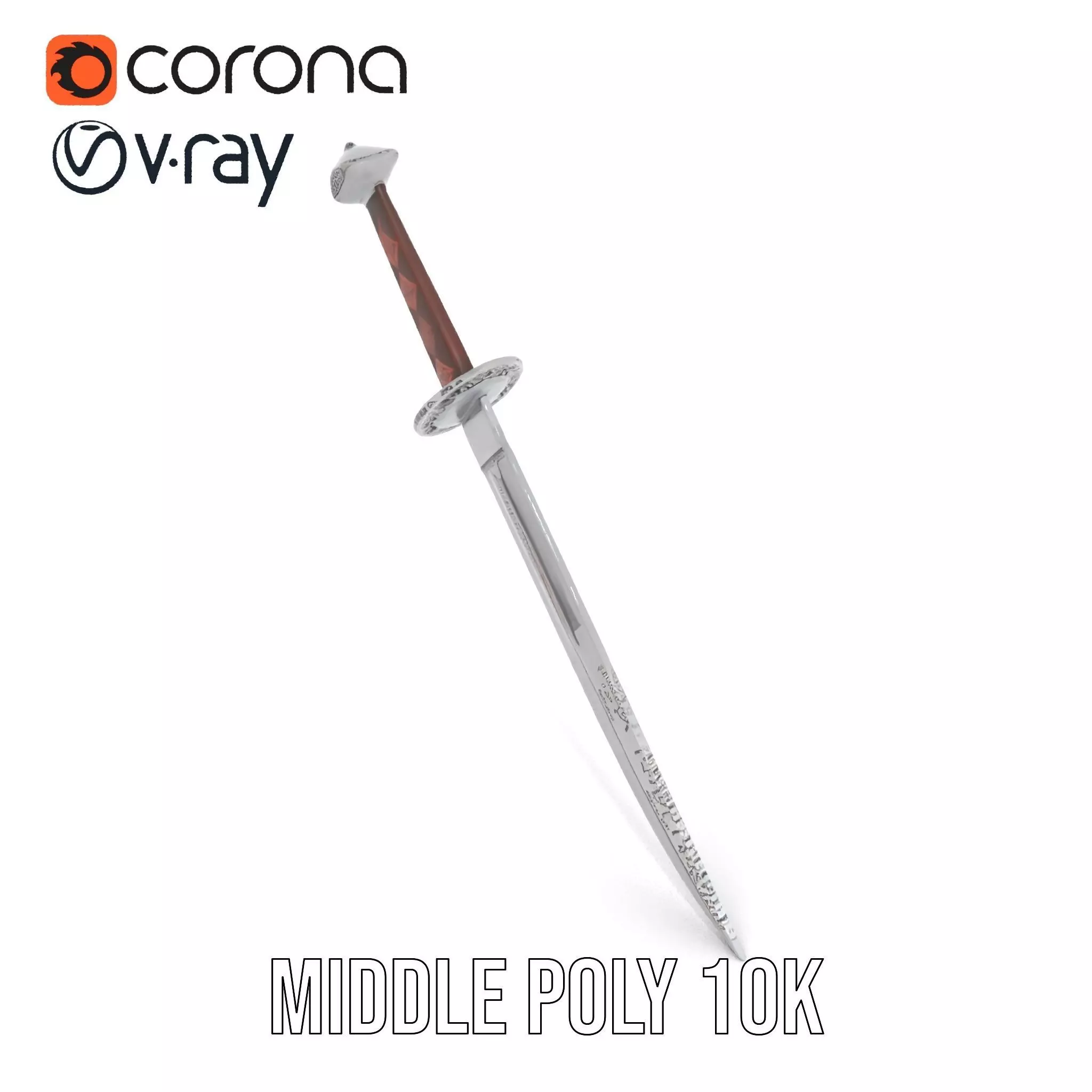 Exquisite Medieval Sword model pack Low-poly 3D model_10