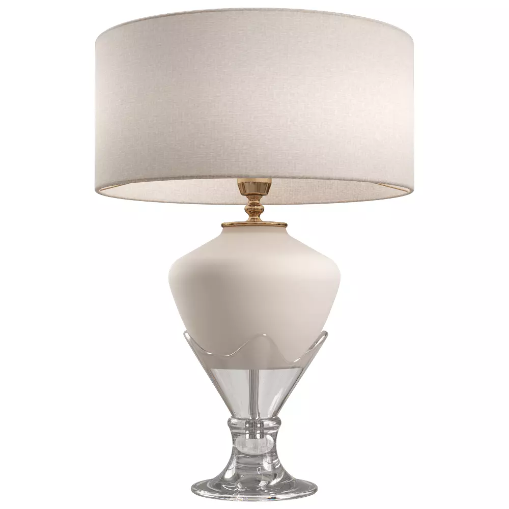 Classic Ceramic and Glass Table Lamp Low-poly 3D model_1