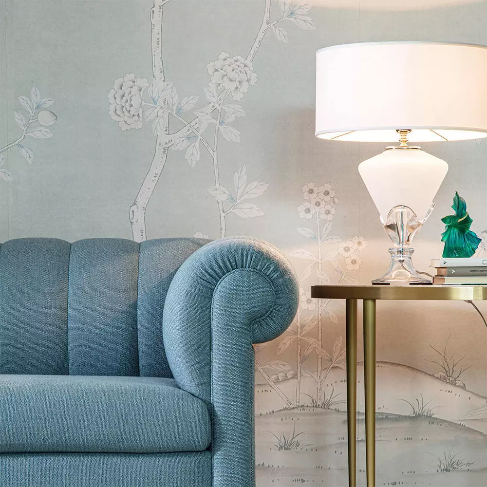 Classic Ceramic and Glass Table Lamp Low-poly 3D model_2