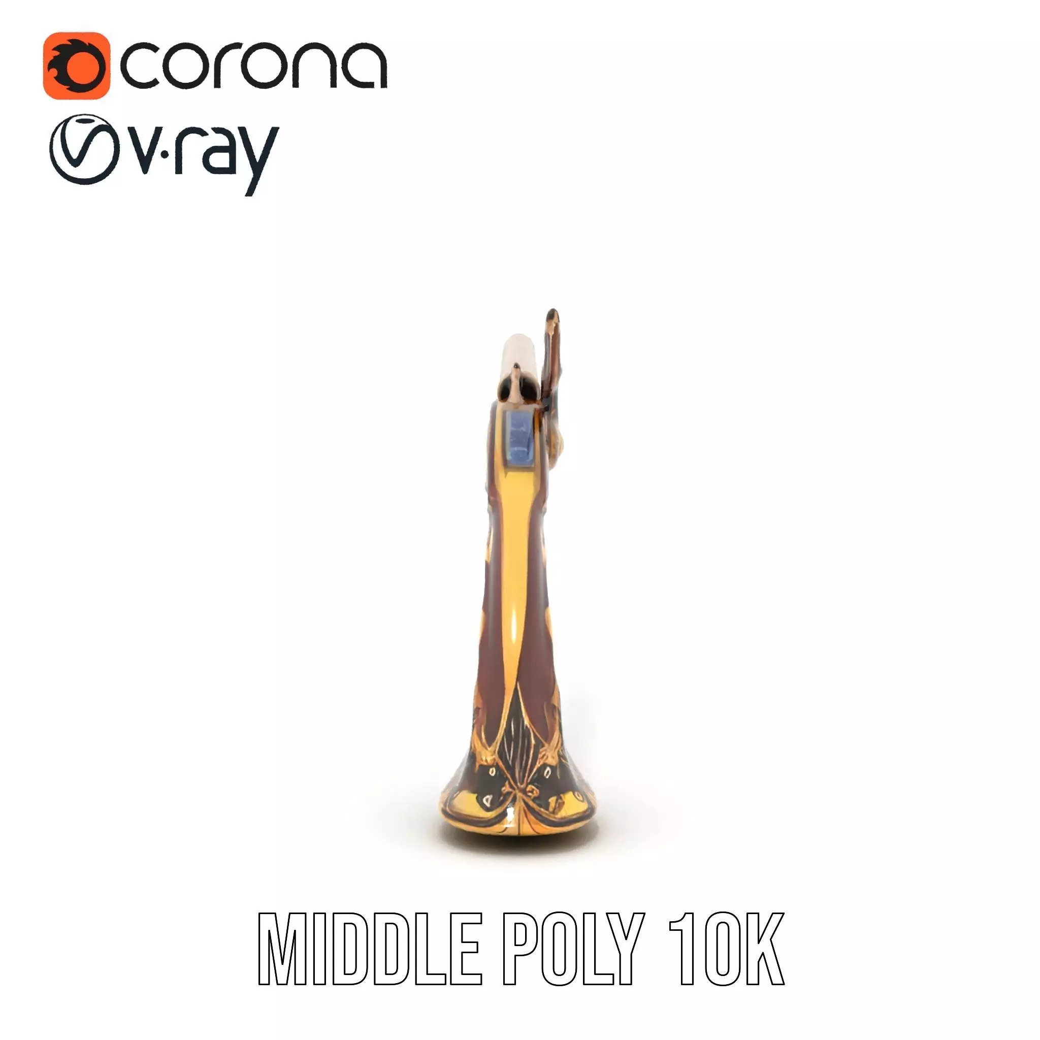 Ornate Flintlock Pistol model pack Low-poly 3D model_16