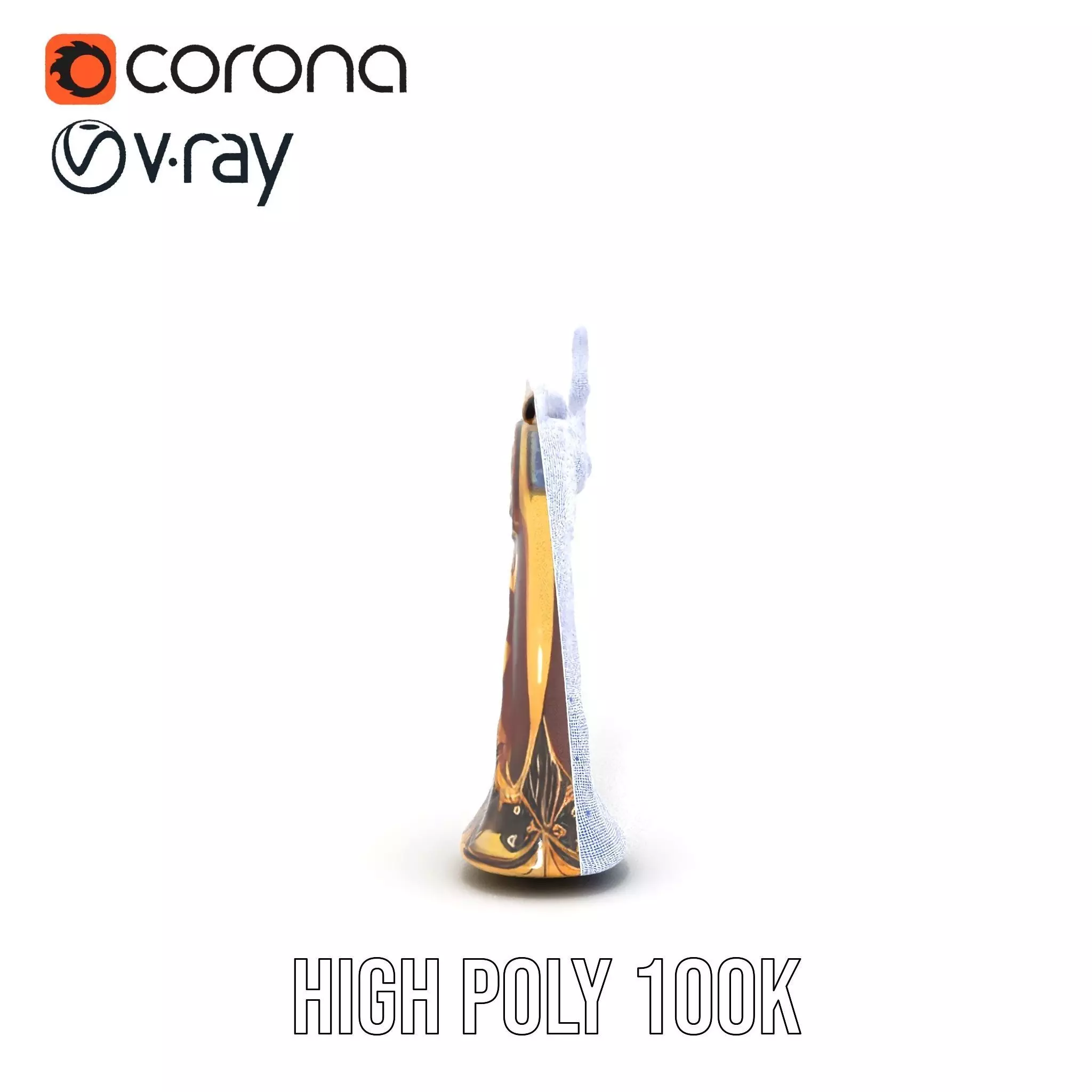 Ornate Flintlock Pistol model pack Low-poly 3D model_26