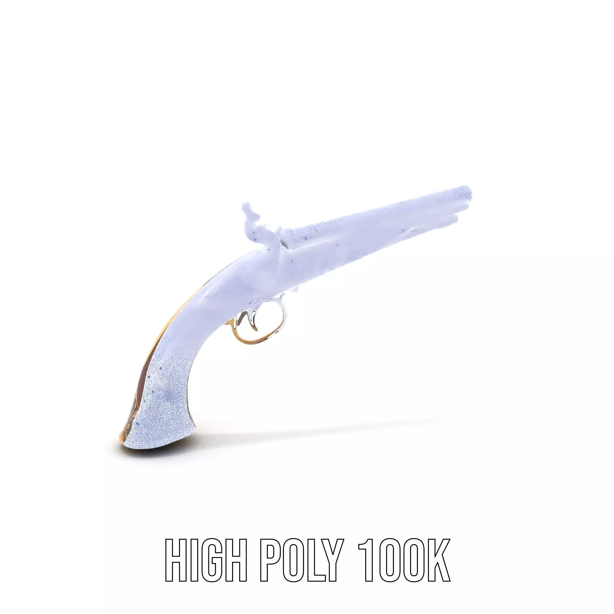 Ornate Flintlock Pistol model pack Low-poly 3D model_4