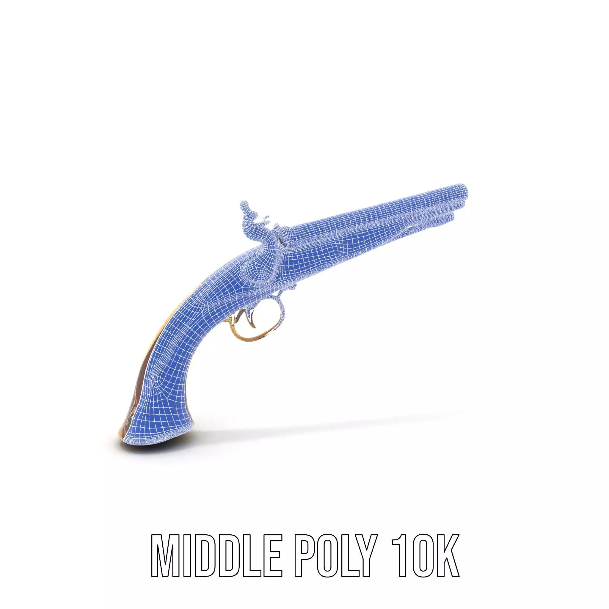 Ornate Flintlock Pistol model pack Low-poly 3D model_18